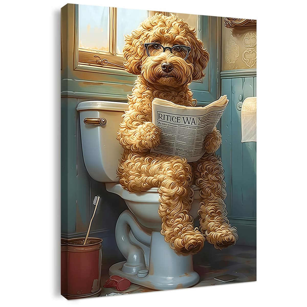 Qiukoo Wall Art Funny Giraffe Toilet Print – Framed Canvas Artwork for Bathroom Pictures and Decor, Waterproof Toilet Wall Art with Frame and Hanging Hooks, 12x16 Inch — view 13