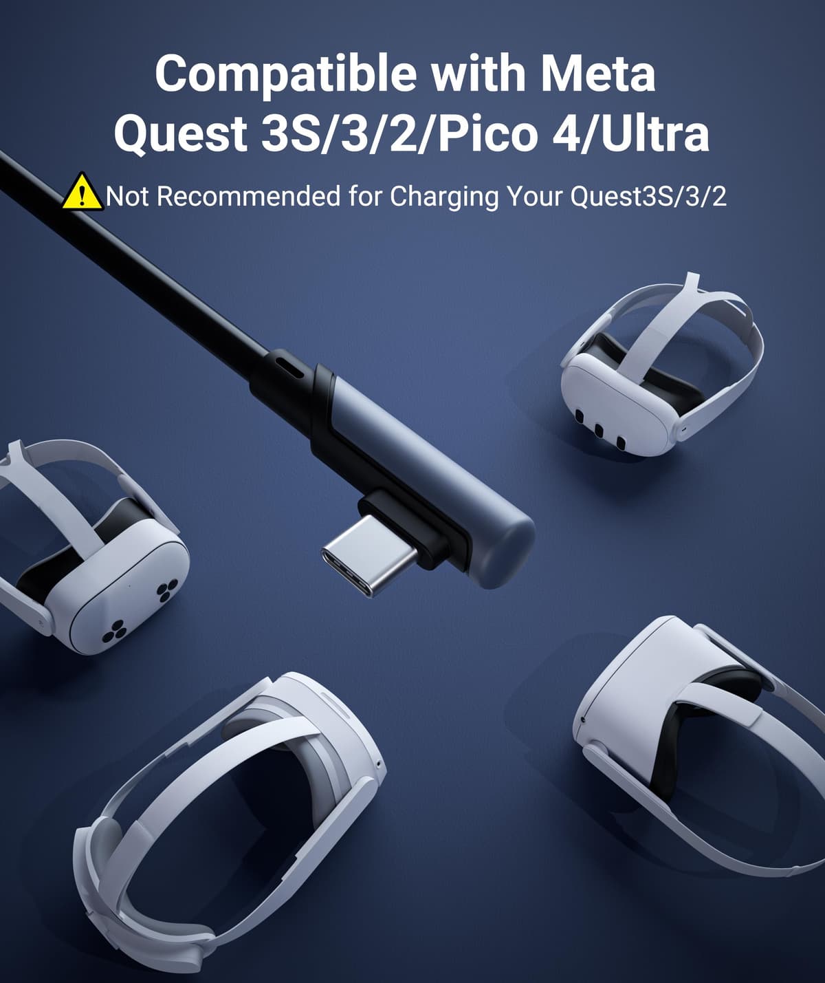 Syntech Cable Link de 5 Metros Compatible con Quest 3/2/Pro y Pico4/Pro Accesorios y PC/Steam VR, Transferencia de Datos de Alta Velocidad, Cable Link USB 3.0 a USB C para Auriculares VR, Negro — view 2