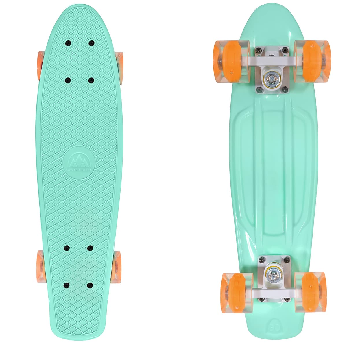 Sawyer Bikes - Monopatin/Skateboard con Ruedas LED - Niños y Adolescentes