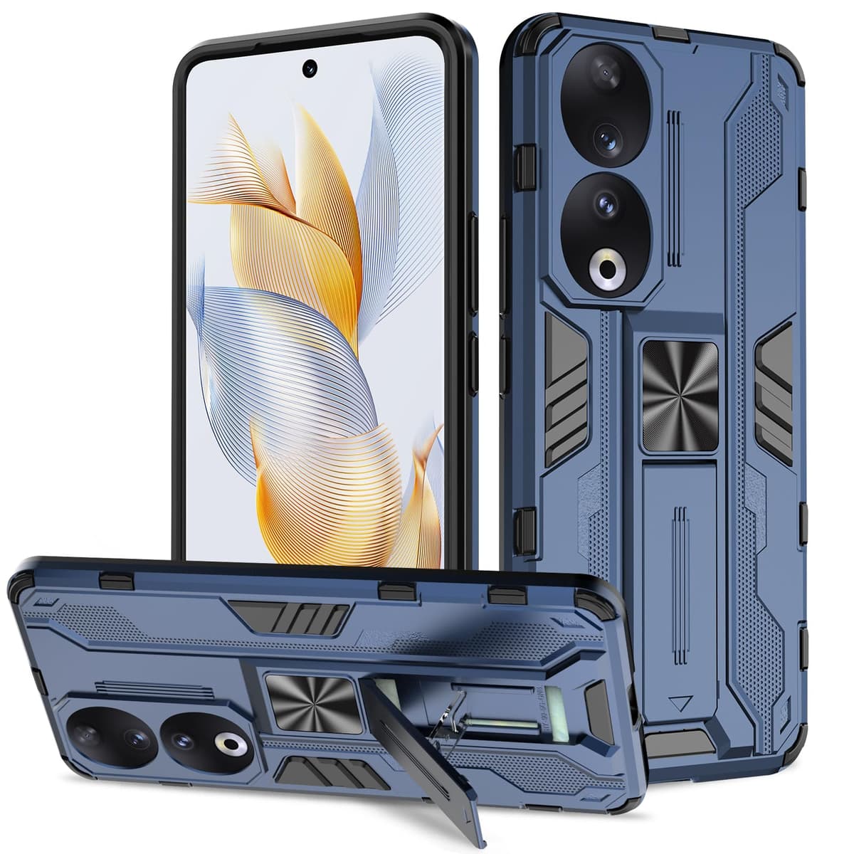 Funda para CMF Phone 2 Pro, Carcasa Antigolpes con Soporte anular metálico, Case Protectora de Grado Militar, Negro — view 1166