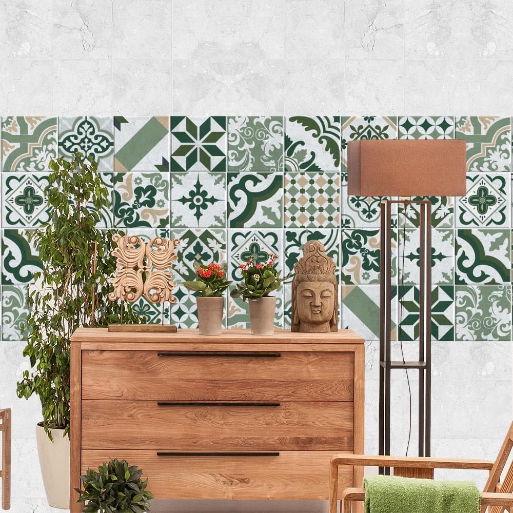 RE-COVERTILES - Pegatinas Azulejos Cocina y Baño Stickers de PVC Impermeables Antiarañazos Decoración de Pared Baldosas Peel and Stick - Modelo 24 Pzas 10x10 cm PS00179 Made in Italy — view 30