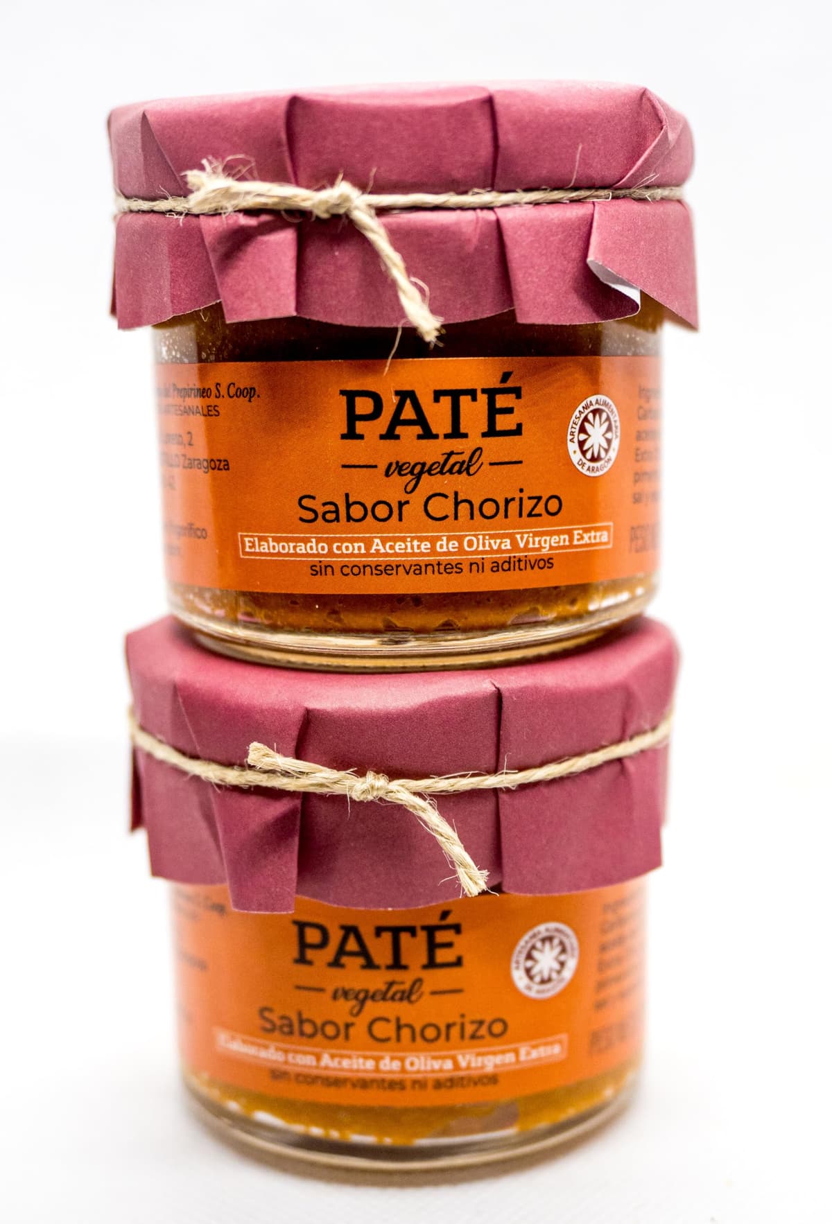 Paté Vegetal Sabor Chorizo (Pack 2x115g) Alternativa Saludable- Con AOVE y Proteína de Garbanzo - Vegano, Gourmet - Sin Aditivos.