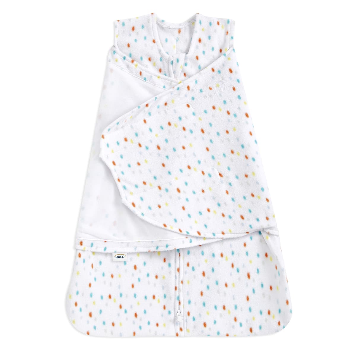 HALO Micro-Fleece Sleepsack Swaddle, 3-Way Adjustable Wearable Blanket, TOG 3.0, Confetti, Newborn, 0-3 Months