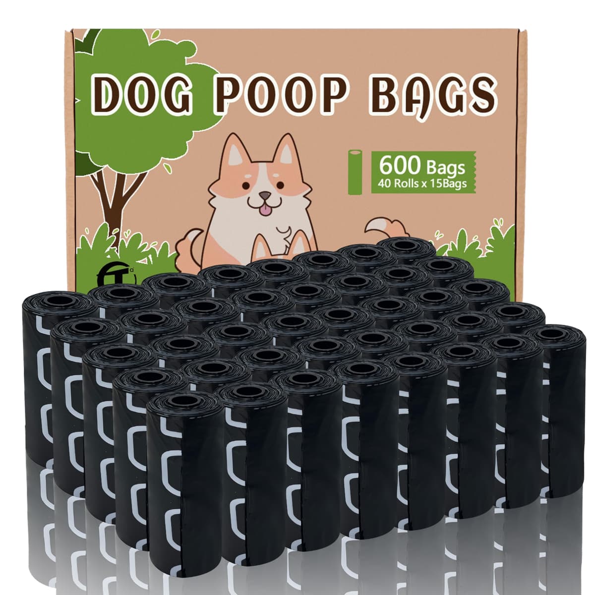 AiTodos® 600PCS Bolsas Caca Perro, Verde - Bolsas Excrementos Perros - Adecuado Salir de Casa, 31 * 22CM, Polietileno-Material, Portátil (40 Rollos, 15 por Rollo) -Poop Bags — view 7