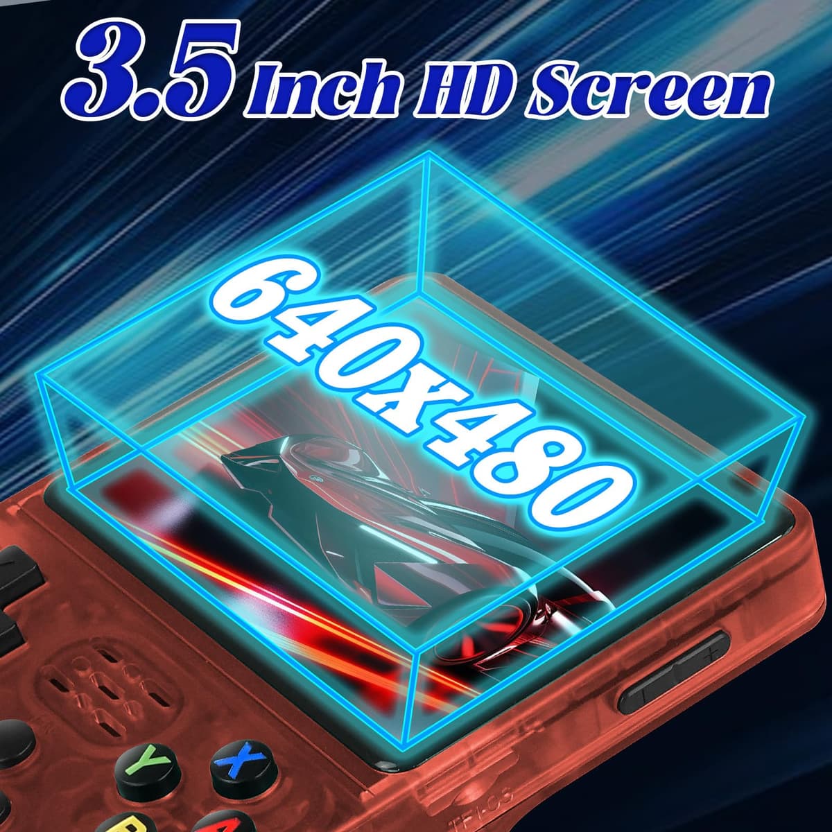 Retro Video Game Console R36S-3000 mAhBattery,3.5 Inch HD Screen,64GB TF Card,Open Source Linux Operating System, 20000+ Classic Video Games-Red — view 4