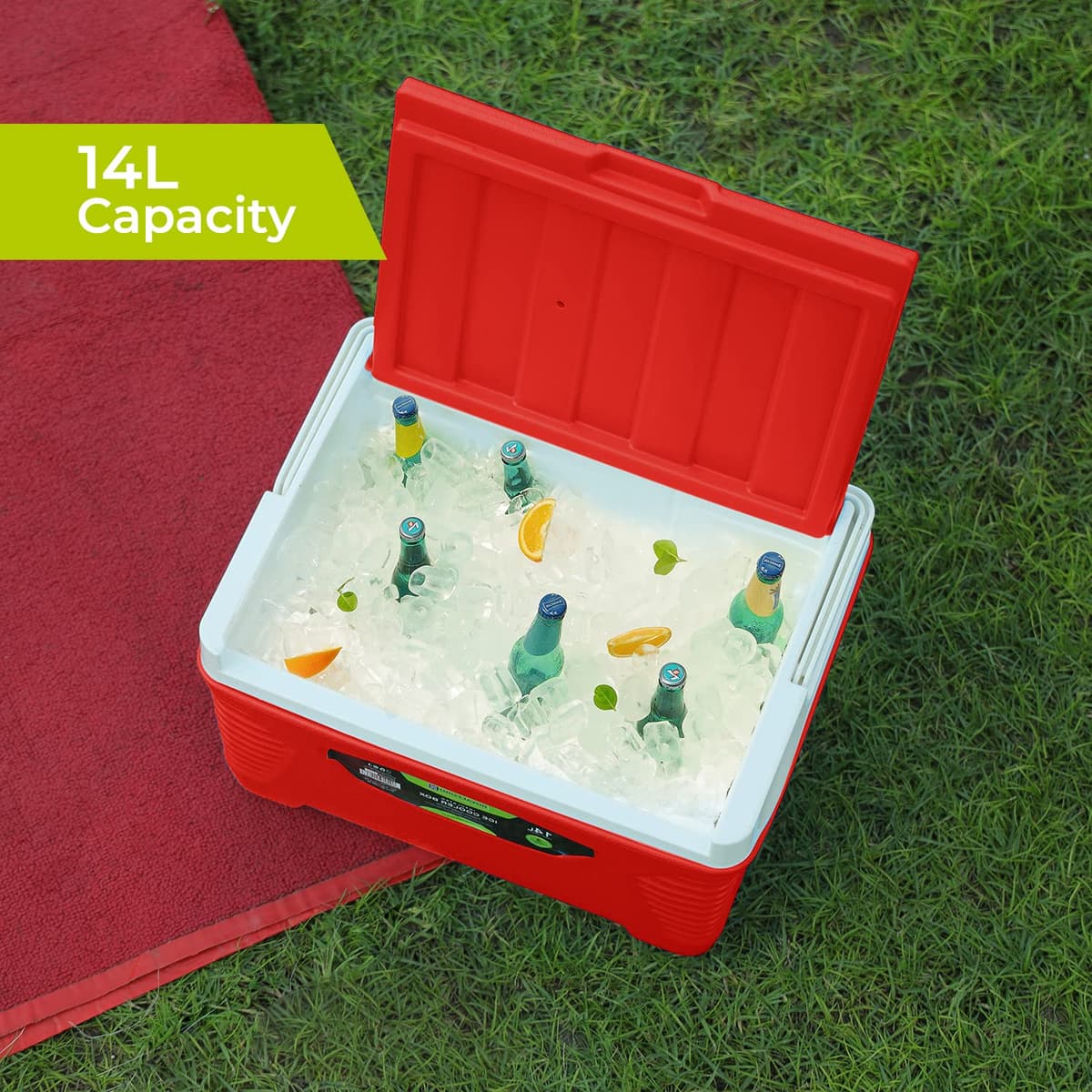 Royalford Insulated Cooler Box - Hot/Cold Freezer Box with Integrated Lock Lid and Carry Handle - Ideal for Beach and Picnic — view 4