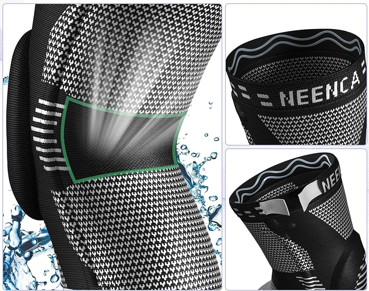 NEENCA Rodillera Profesional, Rodillera de Compresión con Almohadillas de Gel de Rótula y Estabilizadores Laterales para Hombre y Mujer, Rodilleras de Grado Médico para Correr, Desgarro de Menisco — view 3