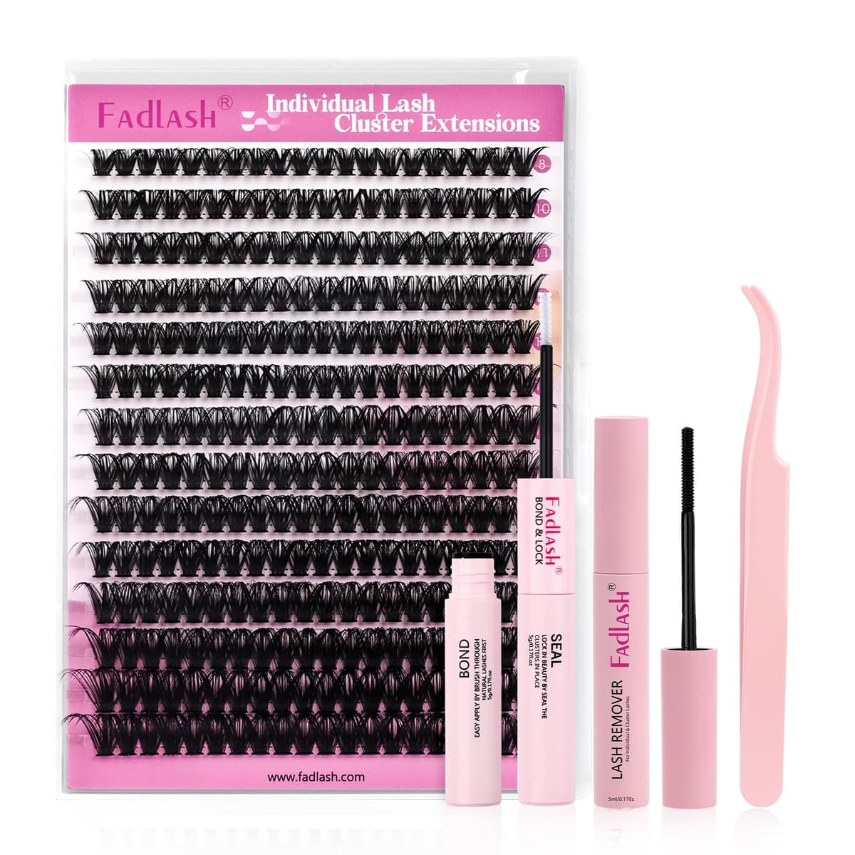 FADLASH 280pcs Extensiones Pestañas Postizas Individuales 40D Cluster Lashes 0.07mm Rizo D Mix 8-16mm Volumen Ruso Pestañas Racimo — view 94