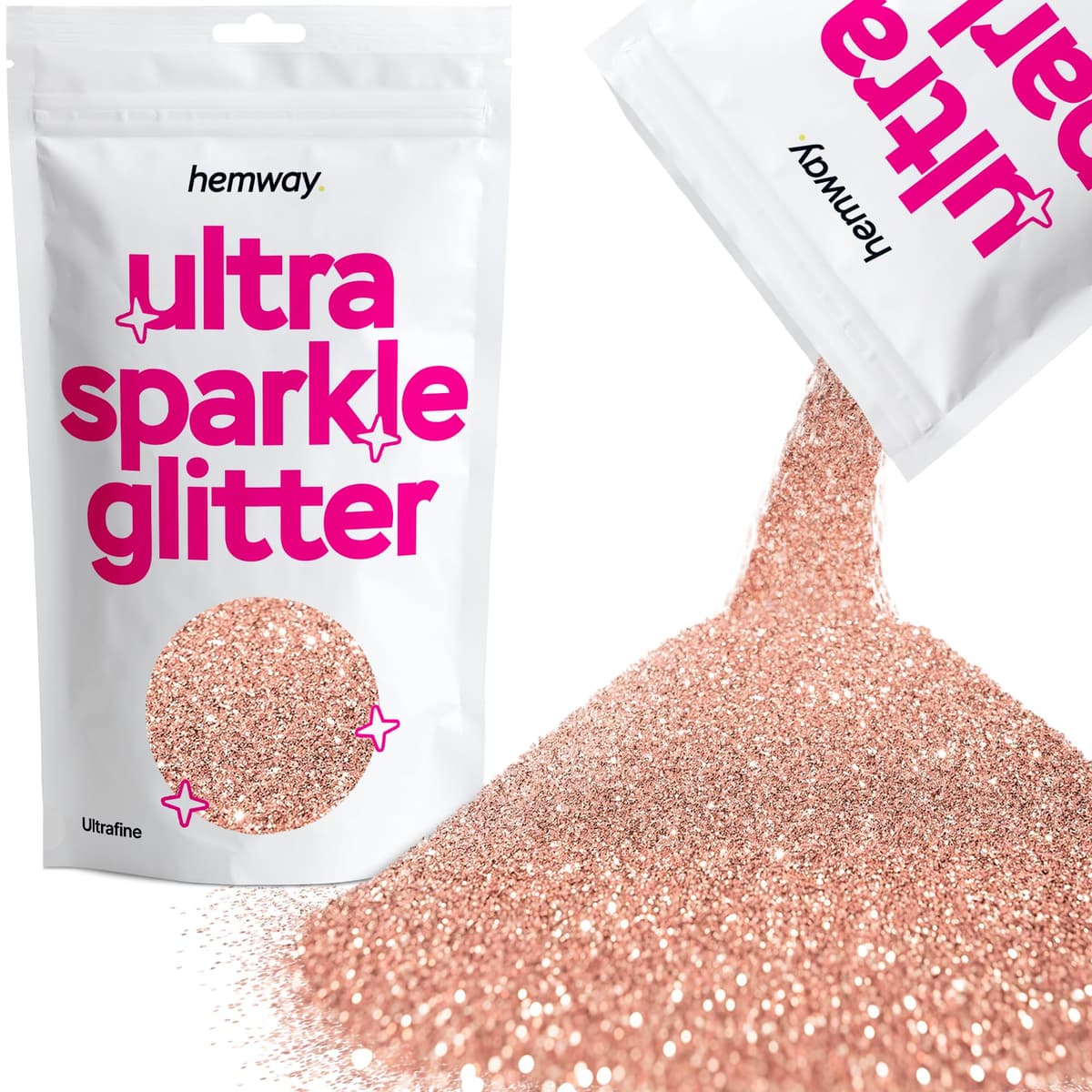 Hemway Ultra Sparkle Glitter Baby Pink Iridescent 100g Fine | Glitter for Arts & Craft, Makeup, Nail Art, Crafting, Card Making, Sparkle Decoration — view 67
