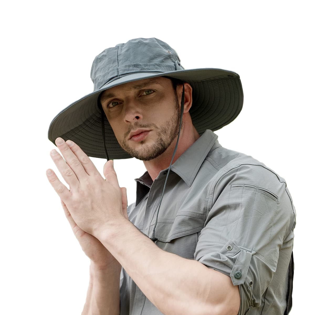 ZLYC Sombrero Tipo Militar de ala Ancha para Hombre, Impermeable, protección Solar al Aire Libre, Gorra de Pescador — view 9