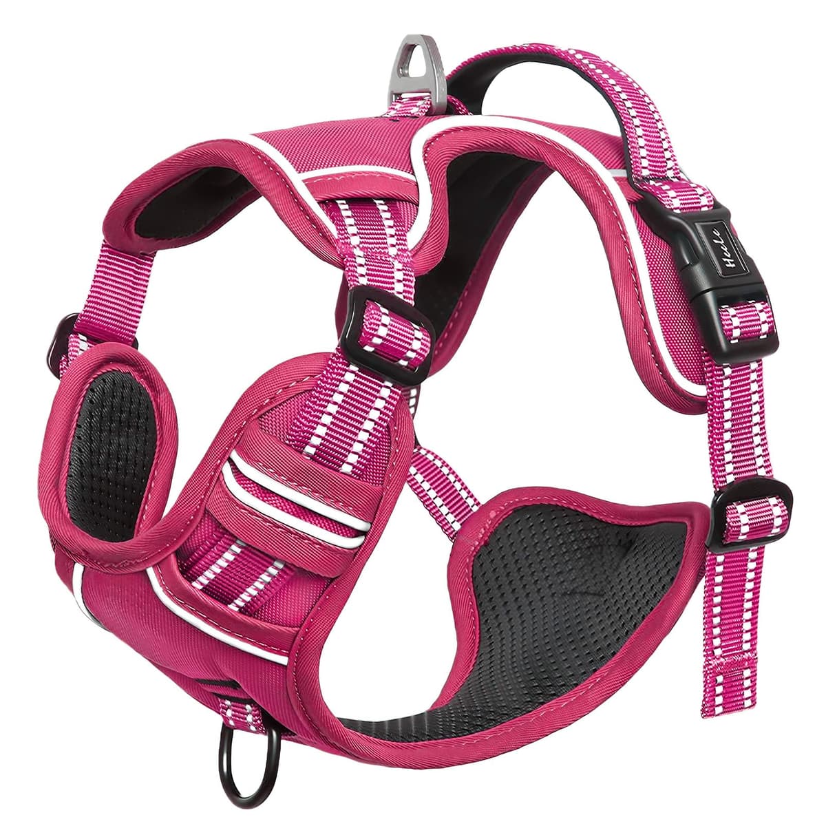 HEELE Dog Harness Medium No Pull Dog Vest Harness with Soft Handle Reflective Pet Harness for Outdoor Training Walking, Black, M — view 37