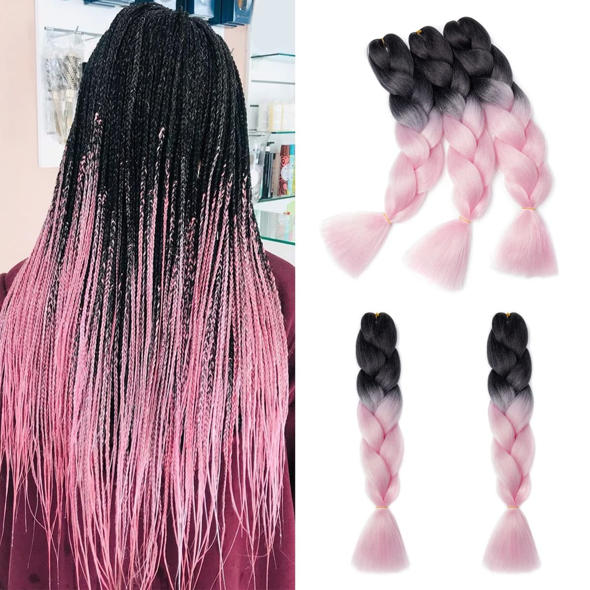 60cm Extensiones de Pelo Trenzas Africanas Castaño Oscuro Extensiones para Trenzas Africanas 1 pcs 100g Kanekalon Pelo para Trenzas Africanas Sintetico Extensiones de Trenzado Cabello Braiding — view 11