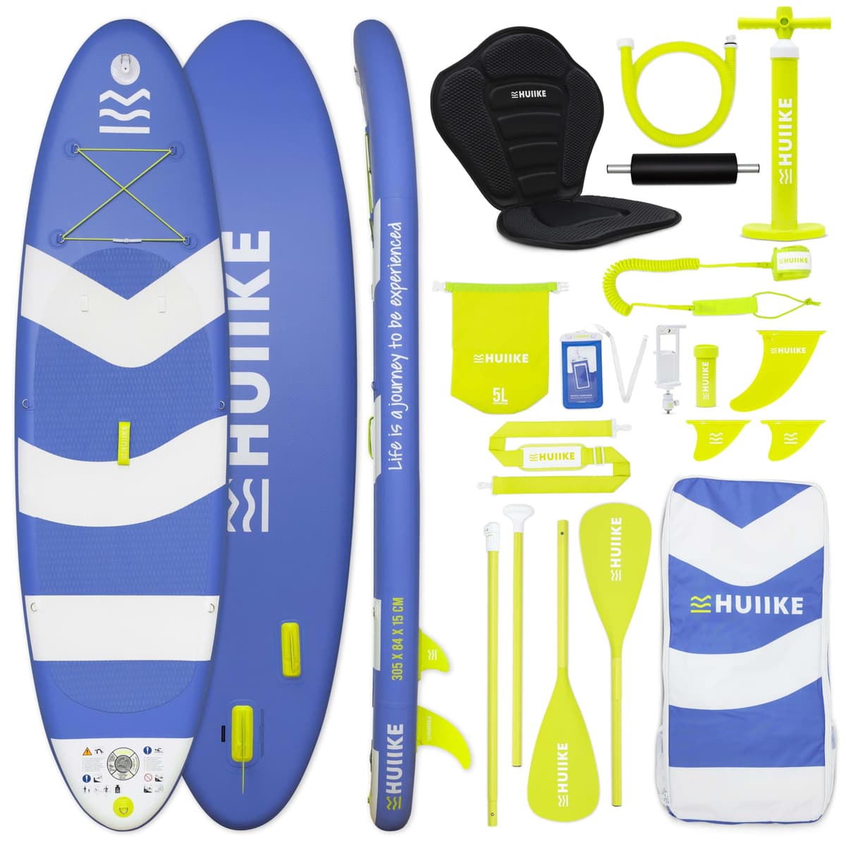 HUIIKE Tabla Paddle Surf Hinchable con Accesorios Incluidos, Remo, Quillas, Inflador. Stand Up Paddle Board Gran Estabilidad y Resistencia. 305 x 84 x 15 cm, Soporta hasta 130 kg — view 23
