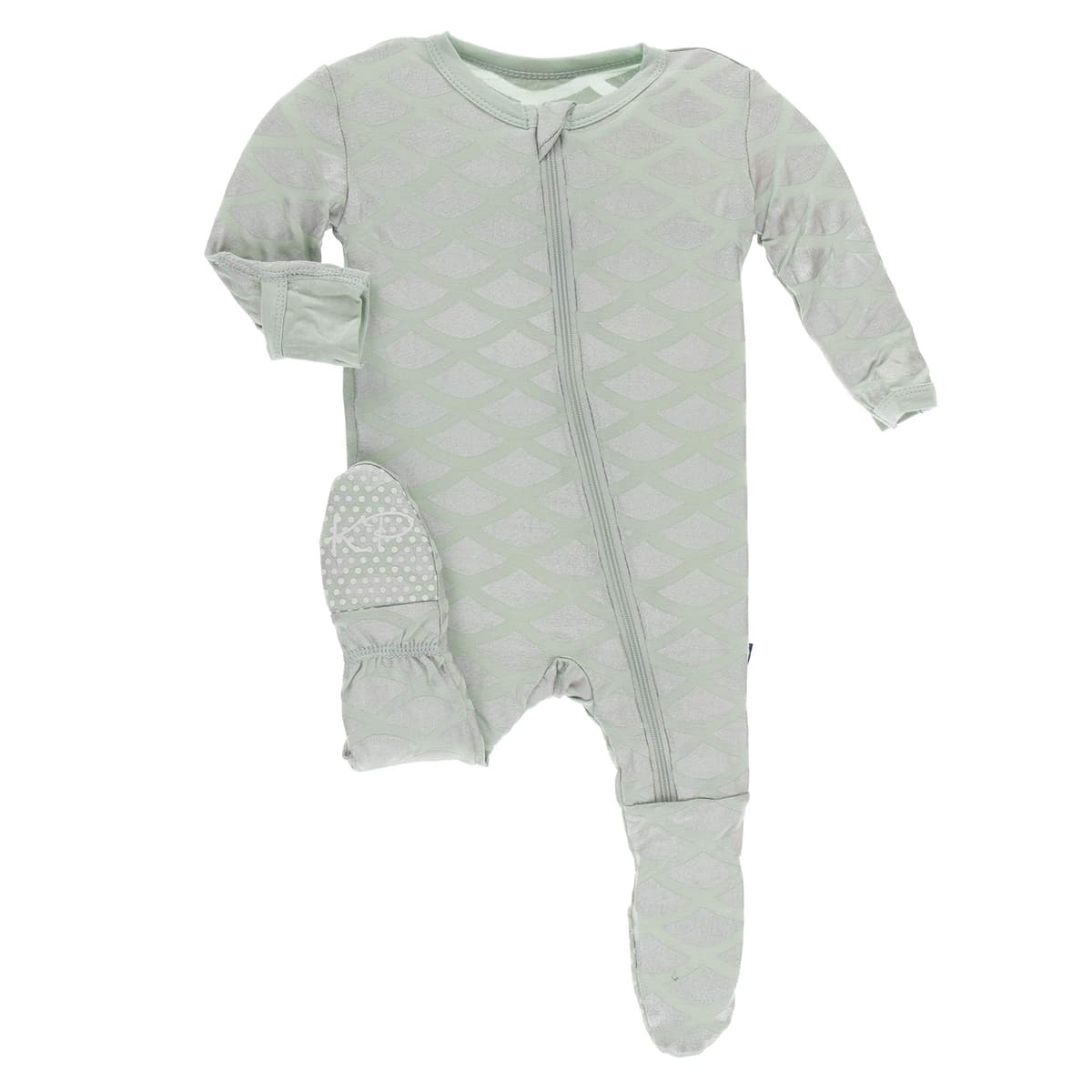KicKee Pants Little Girls Basic Footie with Zipper - Lotus, 6-9 Months — view 10