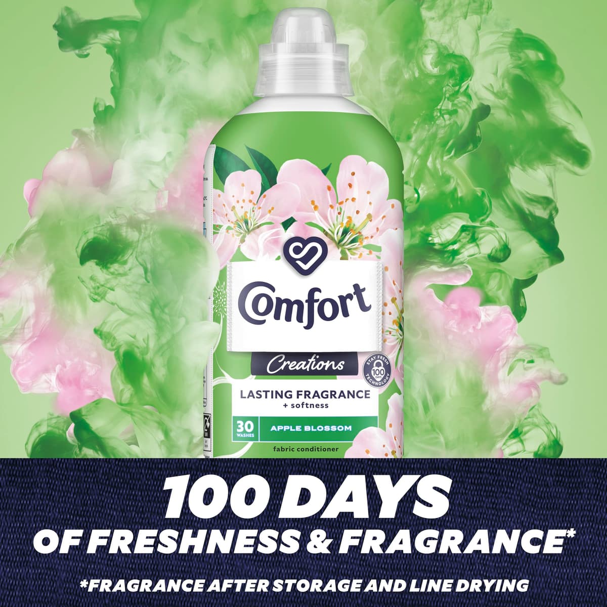 Comfort Creations Apple Blossom Fabric Conditioner with Stay Fresh technology for 100 days of freshness + fragrance* 30 washes (900 ml) — view 2