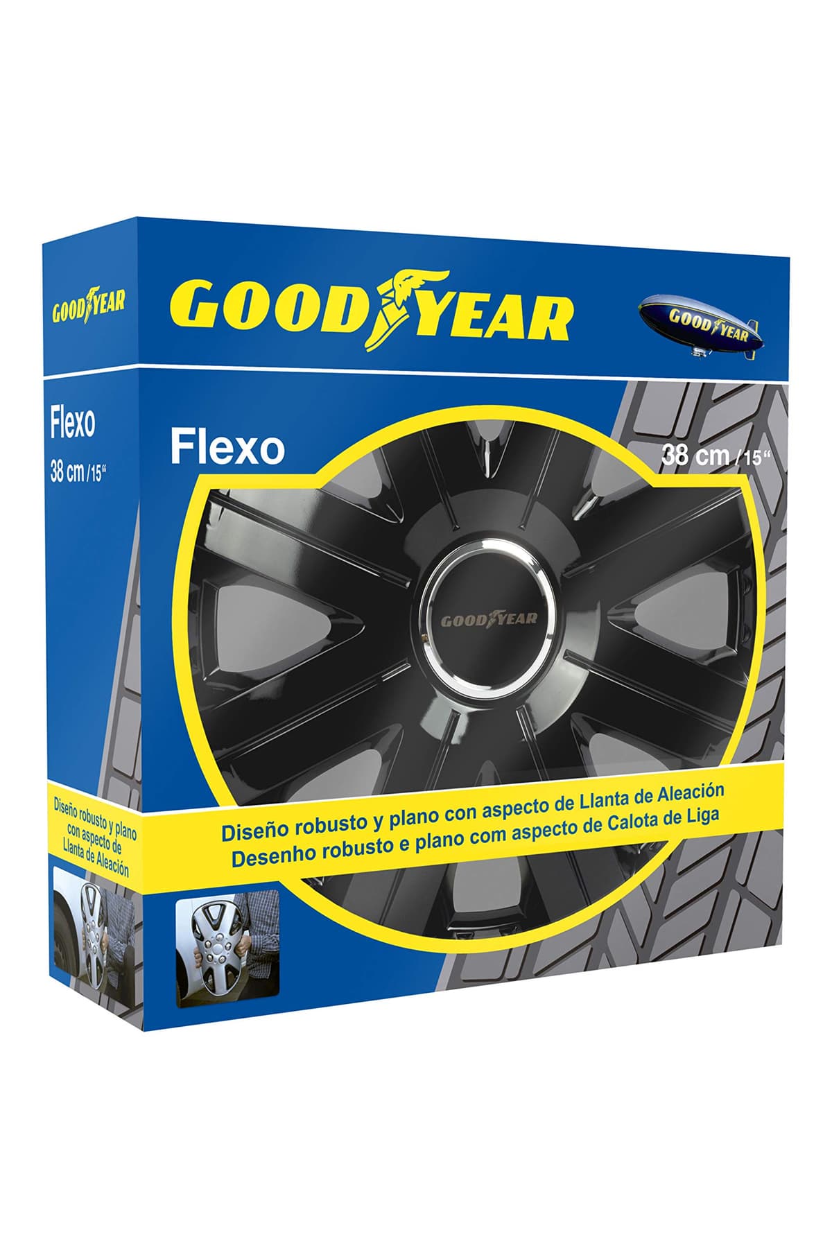 Goodyear 75507 Wheel Covers Clip 15 Inch, Black/ Silver, Set of 4 — view 4