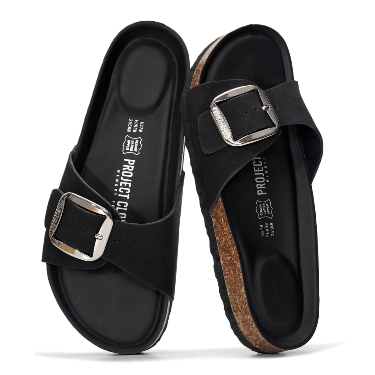 Project Cloud 100% Genuine Leather Sandals Women Dressy Beach Essentials Slides for Women Footwear - Lightweight with Memory Foam Insole Sandals for Women 2026 - Womens Slides — view 3