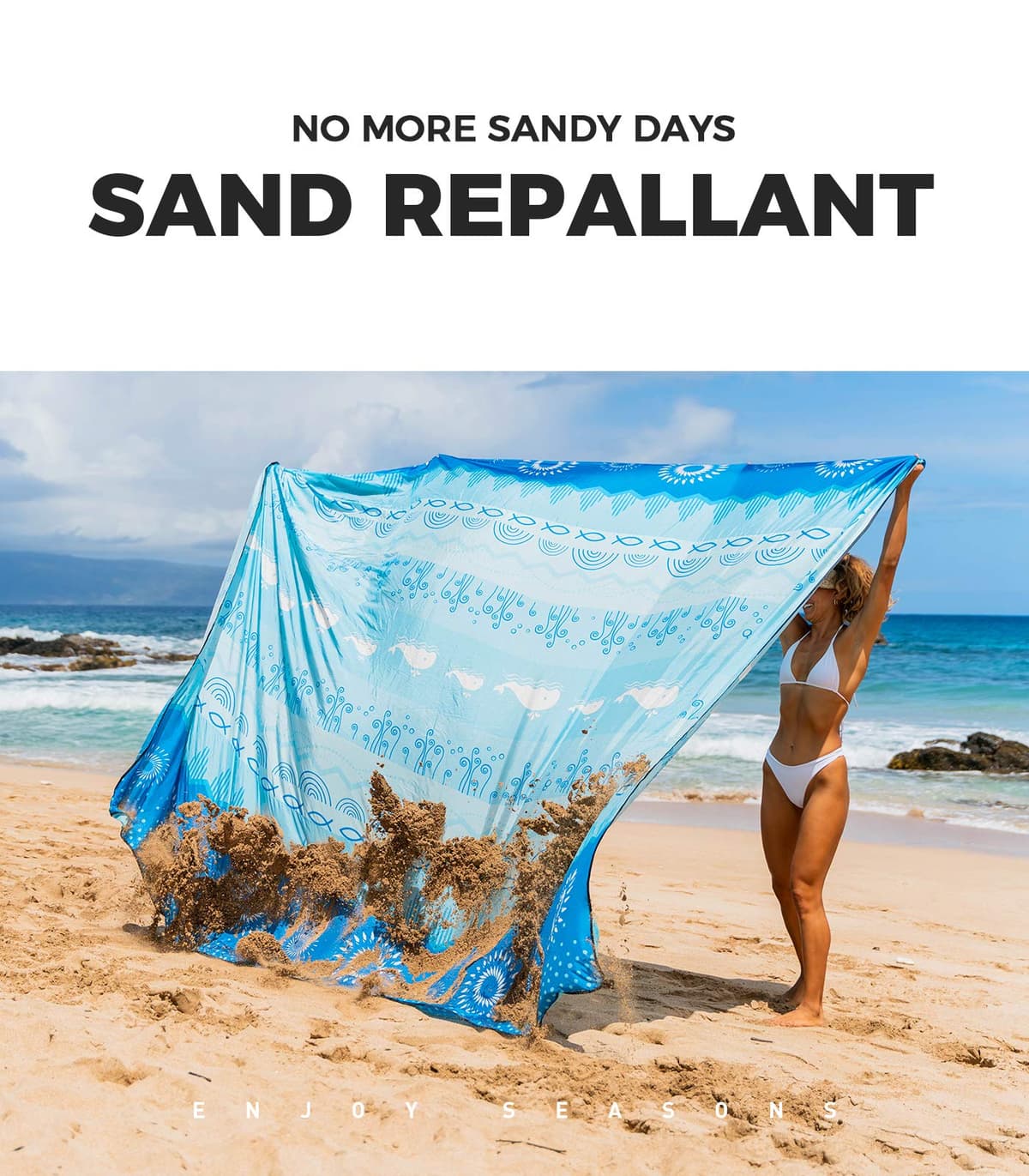 OCOOPA Manta de Playa Impermeable y a Prueba de Arena, Extra Grande 300x280cm, Suave y Duradera, Libre de Arena, Ligera y Portátil, Viajes de Camping, Vacaciones en la Playa, S08 — view 3
