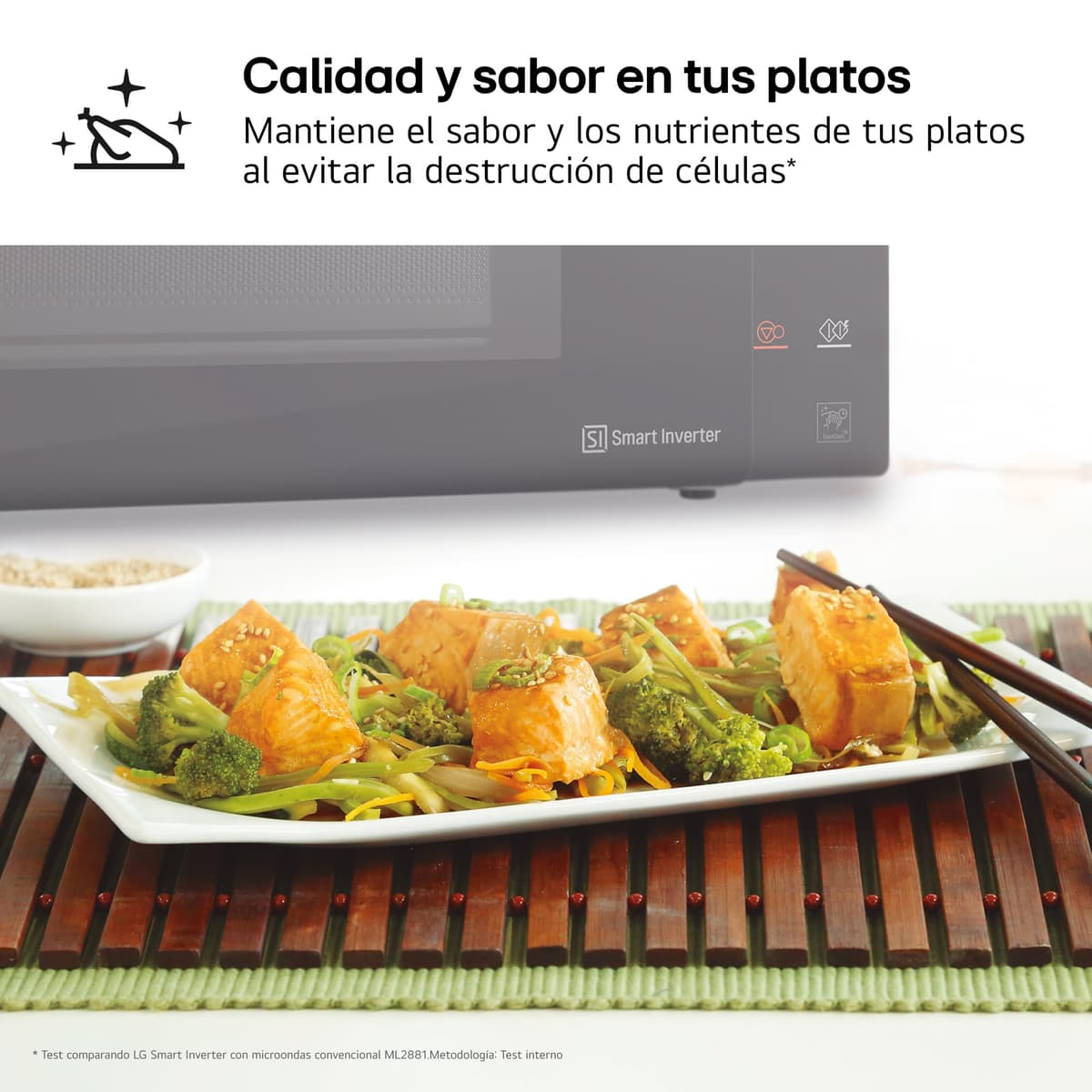 LG MH6535GIS - Microondas con Grill NeoChef, Capacidad 25 L, 1000 W, Smart Inverter, Panel Táctil LED, EasyClean, Cocción Uniforme y Bloqueo Infantil, Negro — view 9
