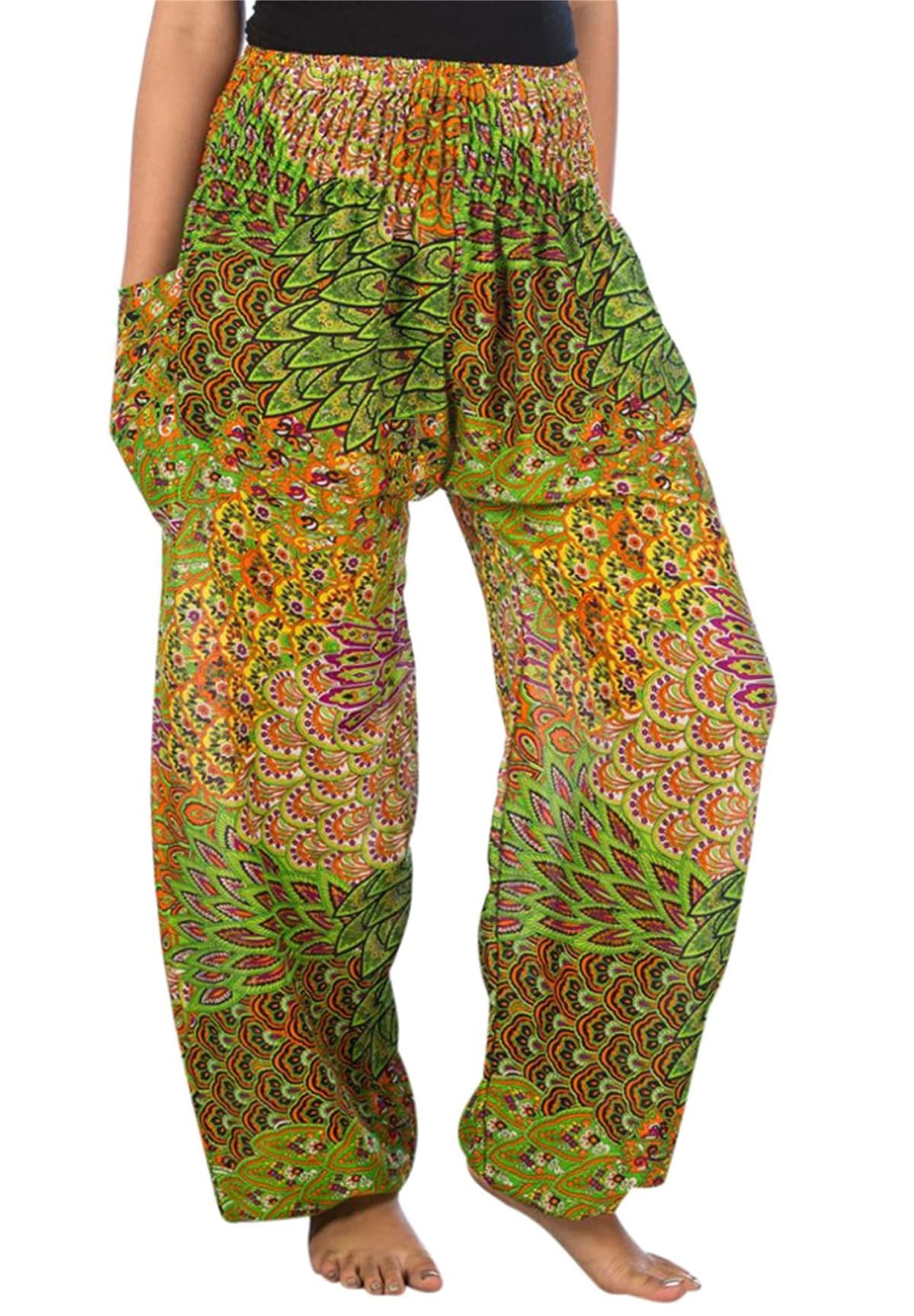 Lofbaz Harem Pants for Women Yoga Boho Hippie Clothing Womens Palazzo Bohemian Pajama Trousers Beach Indian Gypsy Genie Clothes