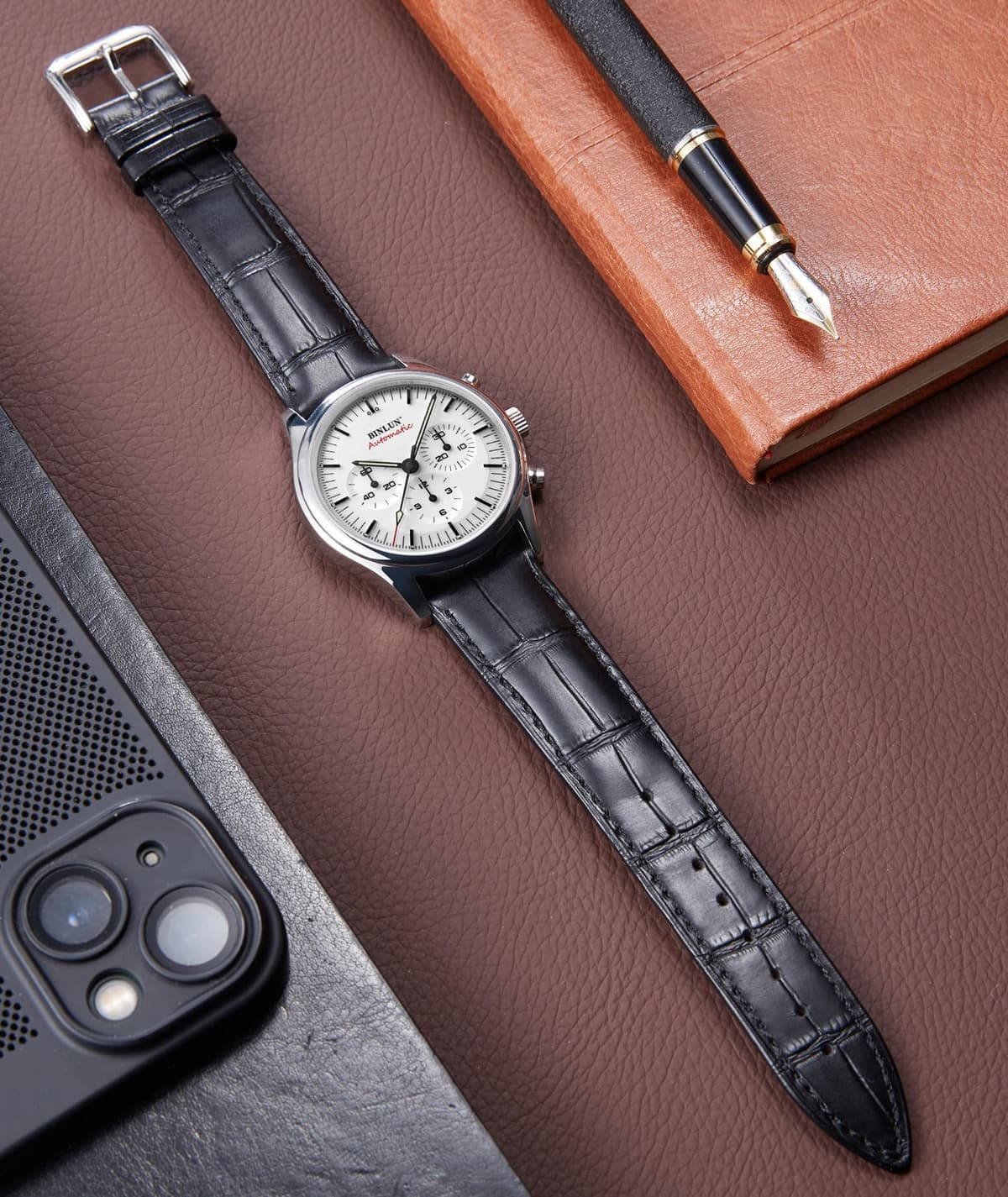 BINLUN Correa Reloj de Piel de Liberación Rápida Correas de Relojes de Cuero de Repuesto para Hombres y Mujeres con 12 Colores (10mm 12mm 14mm 15mm 16mm 17mm 18mm 19mm 20mm 21mm 22mm 23mm) — view 3