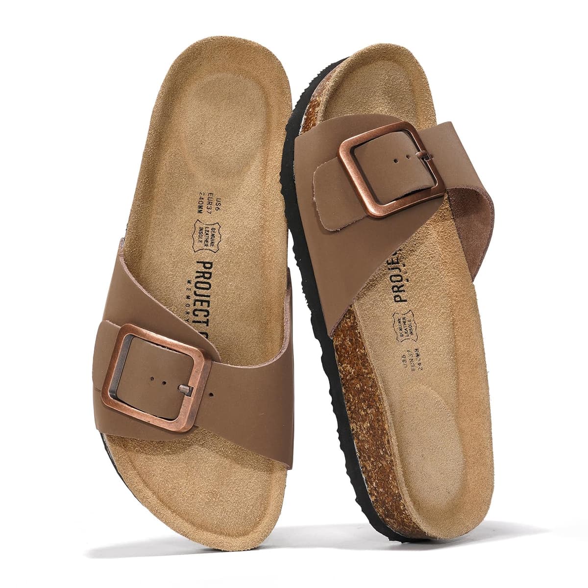 Project Cloud 100% Genuine Leather Sandals Women Dressy Beach Essentials Slides for Women Footwear - Lightweight with Memory Foam Insole Sandals for Women 2026 - Womens Slides — view 7