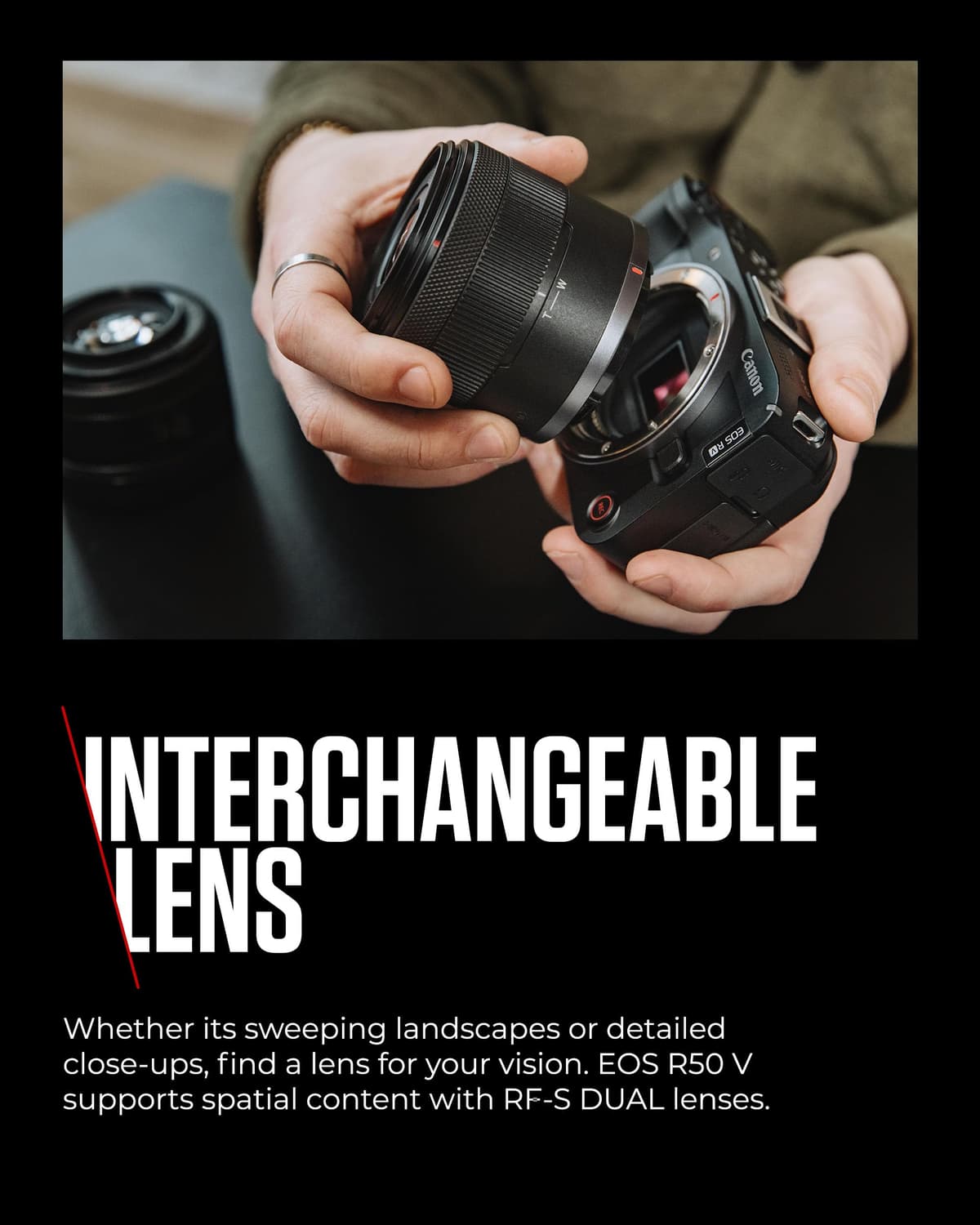 Canon EOS R50 V - Vlogging Camera Body Only Compatible with Canon RF Lens | Content Creator Equipment for Vlogging & Travel | Bluetooth Enabled — view 5