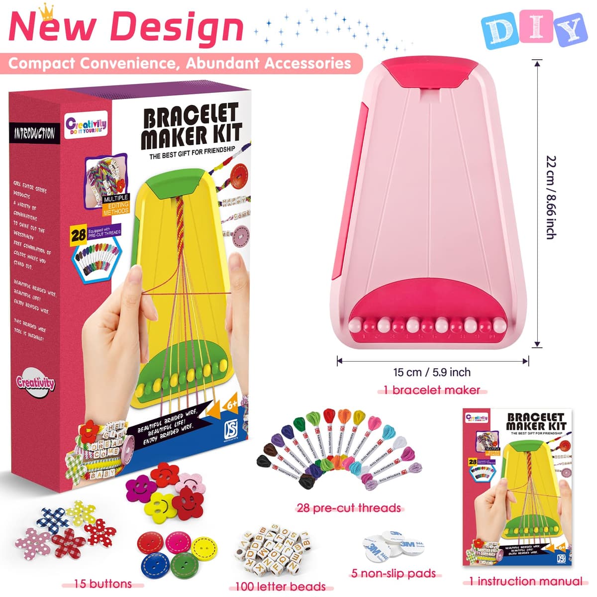 TingingYuli Arts & Crafts for Kids Ages 8-12, Friendship Bracelet Making Kit for Girls, Jewelry Making Kit, Gifts for Kids Age 6-12 (Blue) — view 17
