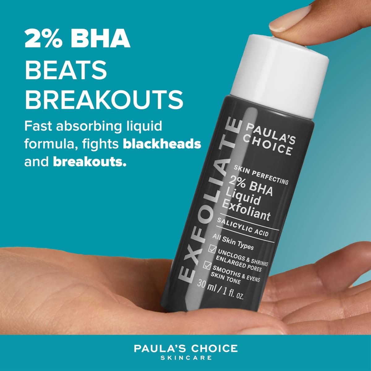 Paula's Choice SKIN PERFECTING 2% BHA Liquid Exfoliant - Face Exfoliating Peel Fights Blackheads & Enlarged Pores - for a Healthy Glow - with Salicylic Acid - Combination & Oily Skin - 30 ml — view 2