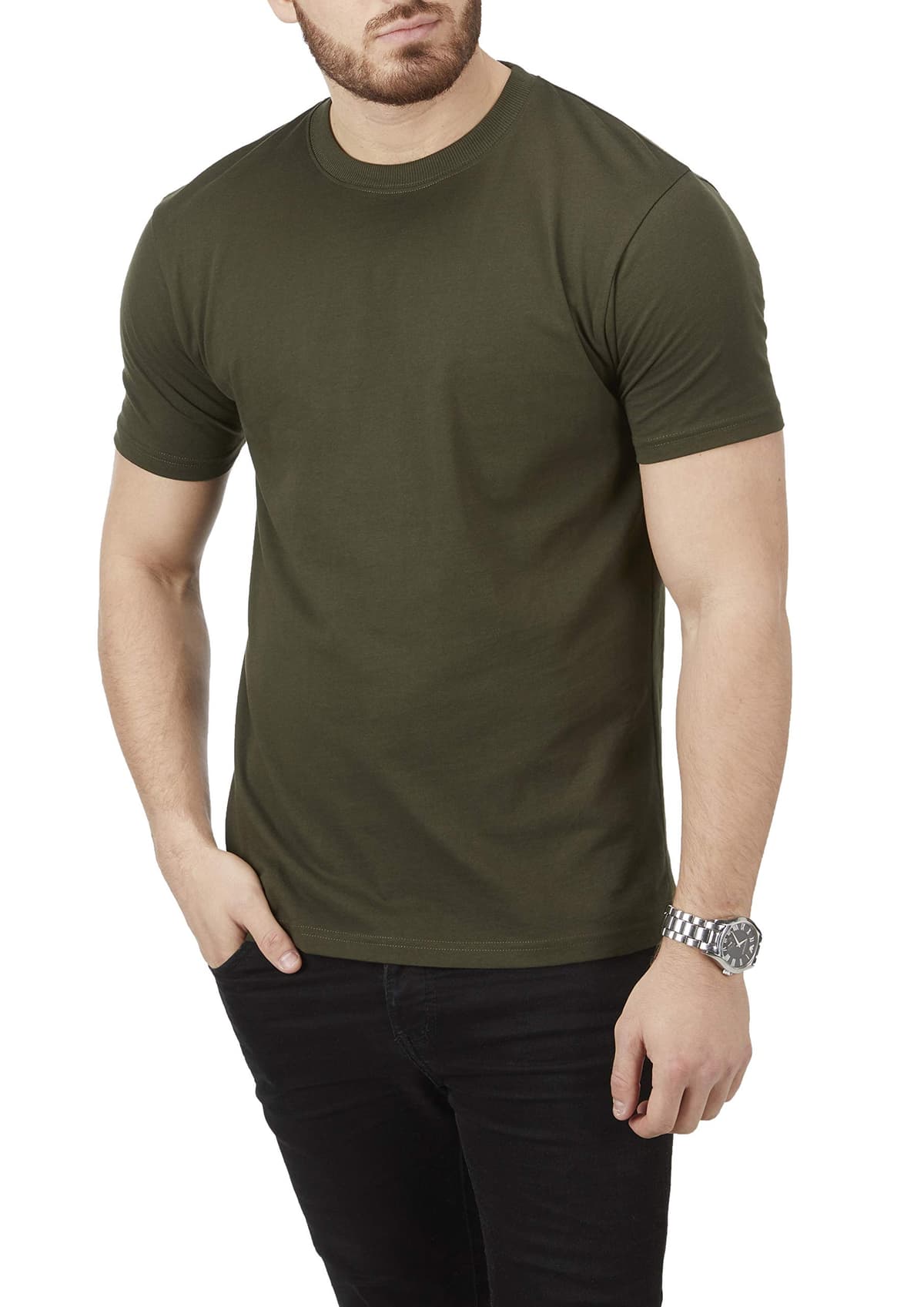 Charles Wilson Paquete 5 Camisetas Cuello Redondo Lisas — view 2