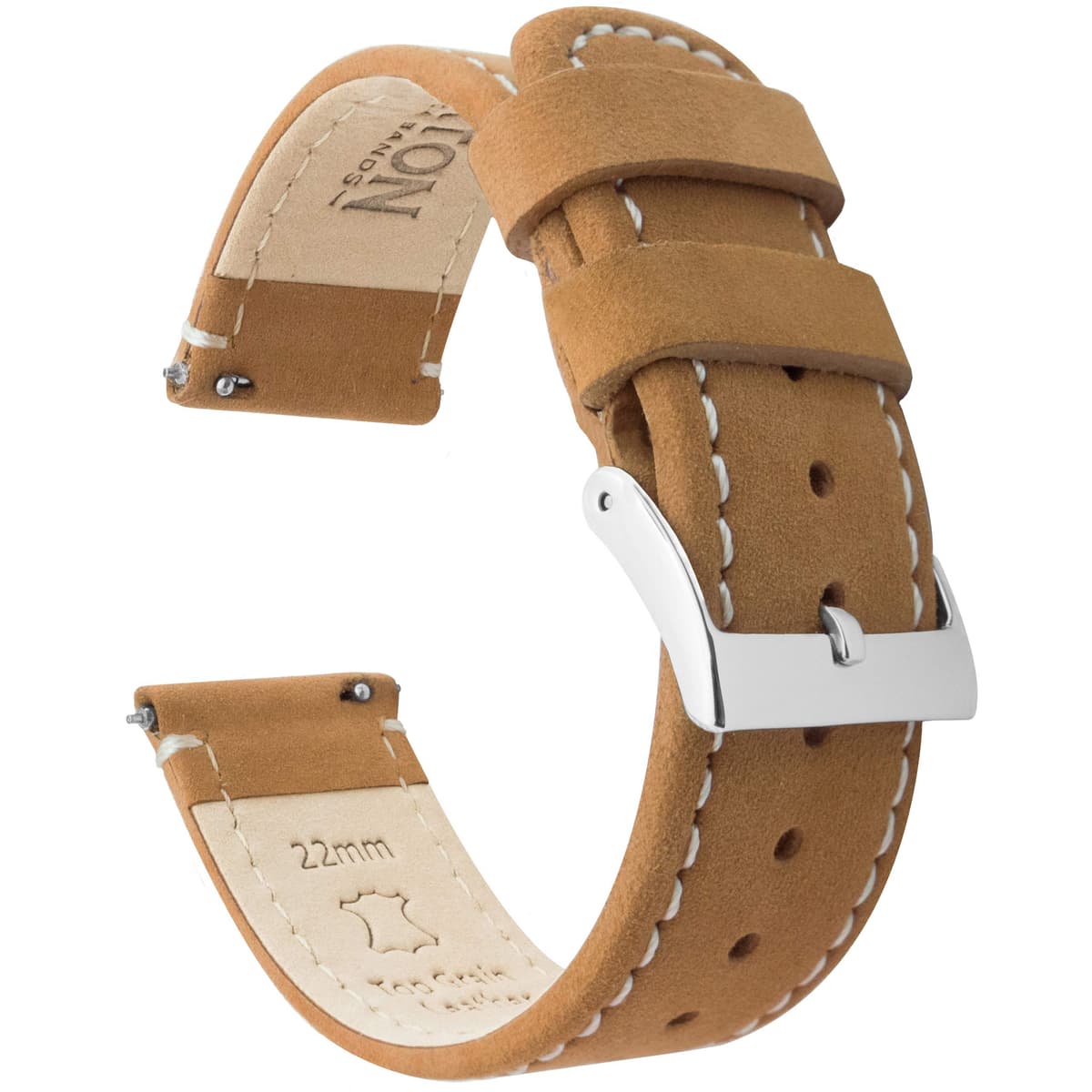 BARTON Quick Release - Top Grain Leather Watch Band Strap - Choice of Colour & Width - 16mm, 18mm, 19mm, 20mm, 21mm 22mm, 23mm or 24mm — view 17