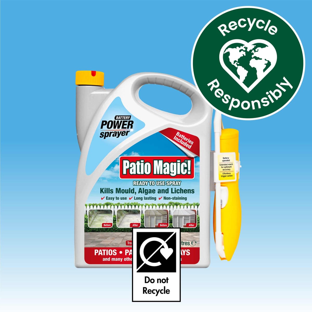 Patio Magic! Battery Power Sprayer: Ideal for Patios, Paths and Driveways (Kills Algae and Lichens), 5 Litres (Package may vary) — view 7