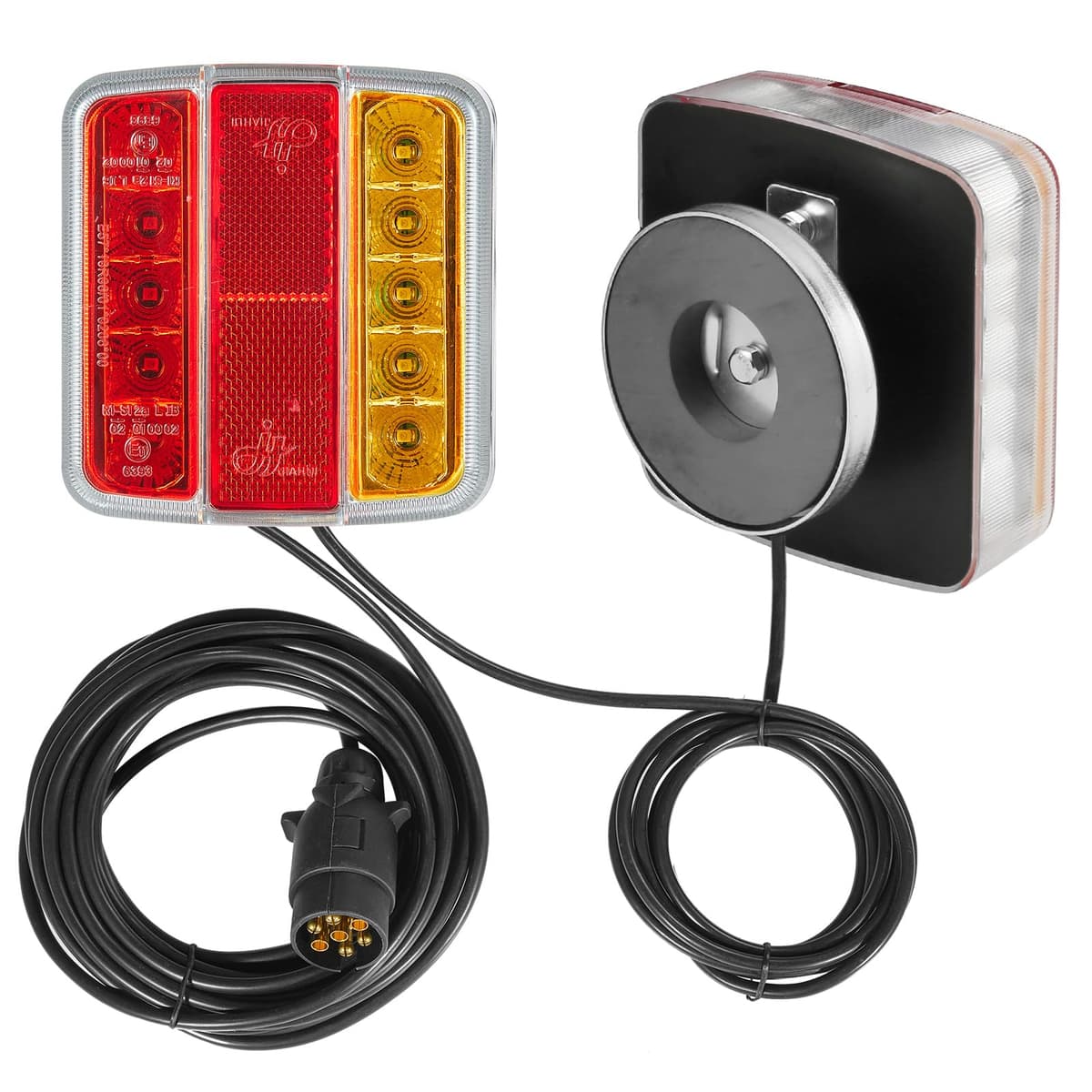 LED Magnetic Trailer Lights, Magnetic Led Trailer Lights With Cable 12V, LED Towing Tail Lights With Magnets Wired 2.5M/7.5M Cable and 7pin Trailer Plug