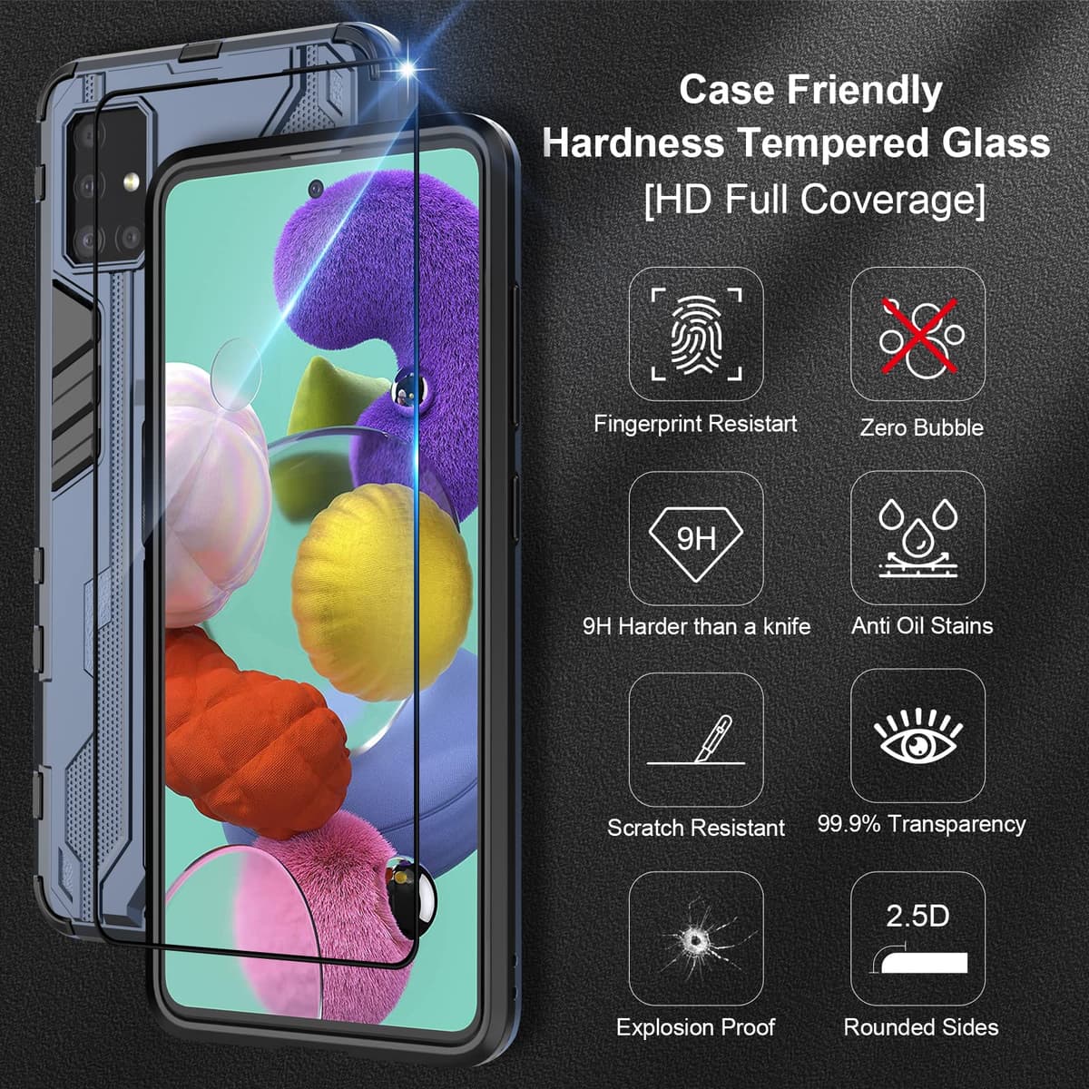Funda para CMF Phone 2 Pro, Carcasa Antigolpes con Soporte anular metálico, Case Protectora de Grado Militar, Negro — view 1666