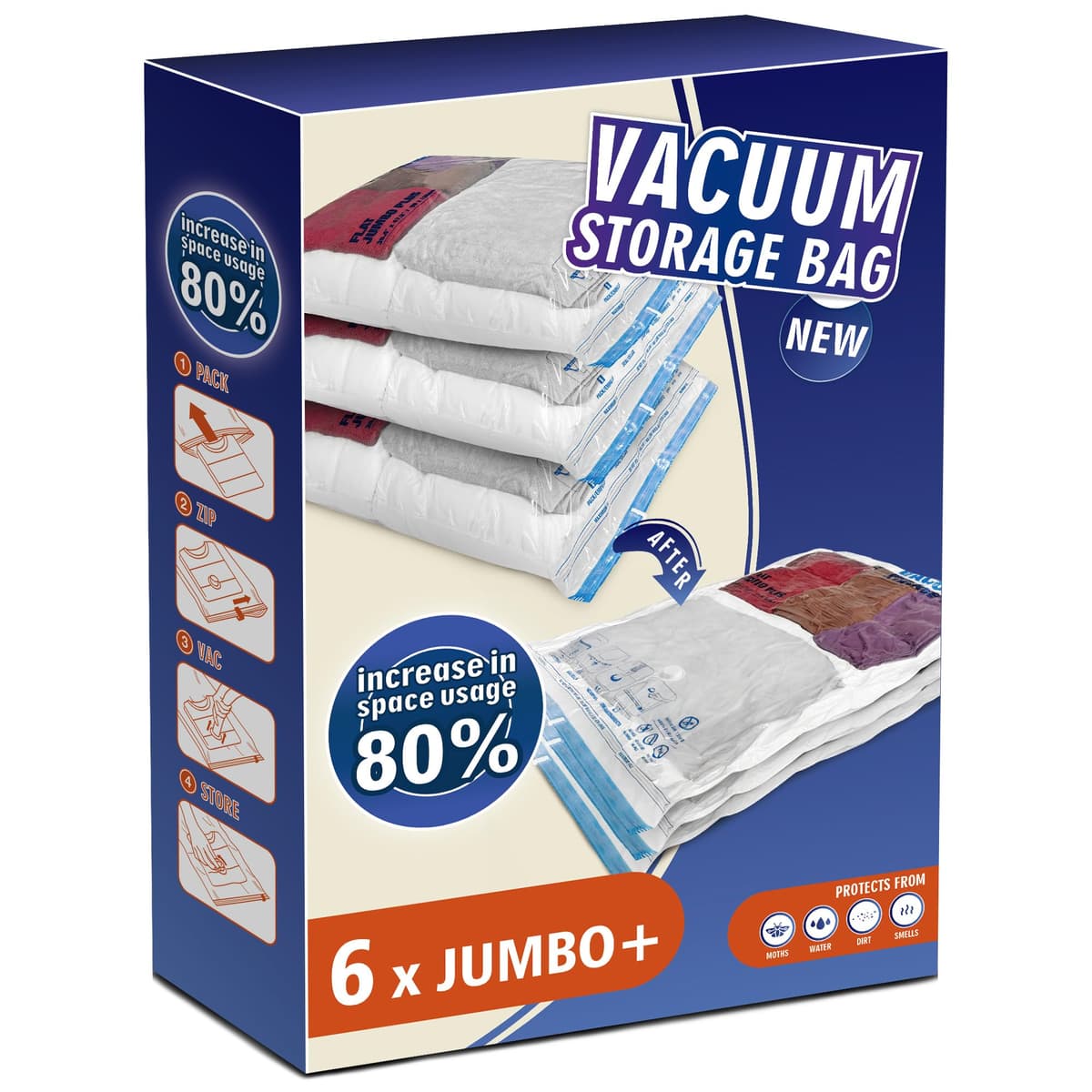 STORAGE MASTER Space Saver Bags for Travel and Home Reusable Vacuum Storage Bags Save 80% More Storage Space Work with Vacuum Cleaner (9 Small, No Pump Included) — view 16