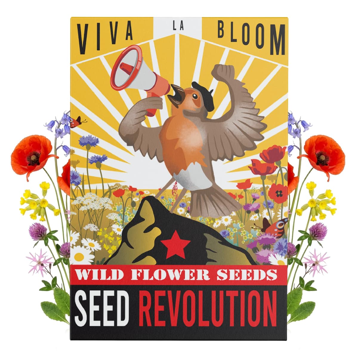 12 Varieties Native Wild Flower Seeds - Viva La Bloom Meadow Mix - Grow a Garden for Bees - Gardening Gifts - Pack of 3 (12g)