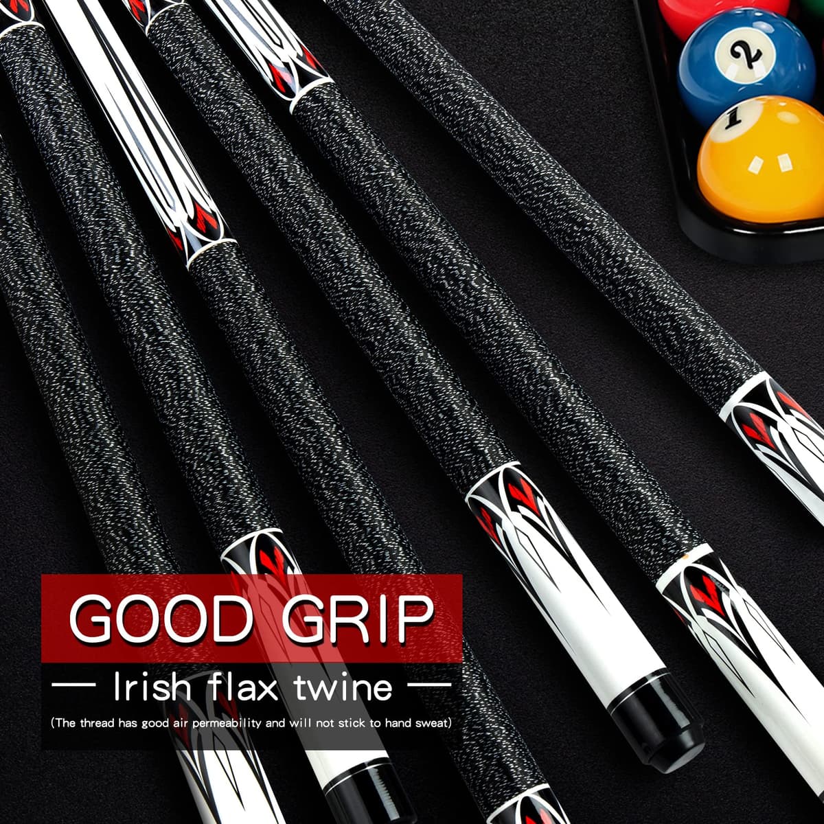 Pool Cue Stick - 58 Inch Maple Billiard Pool Stick, 19/20/21 oz 1/2 Maple Pool Cue Stick Kit, 2-Piece Billiard Pool Cue Stick — view 5