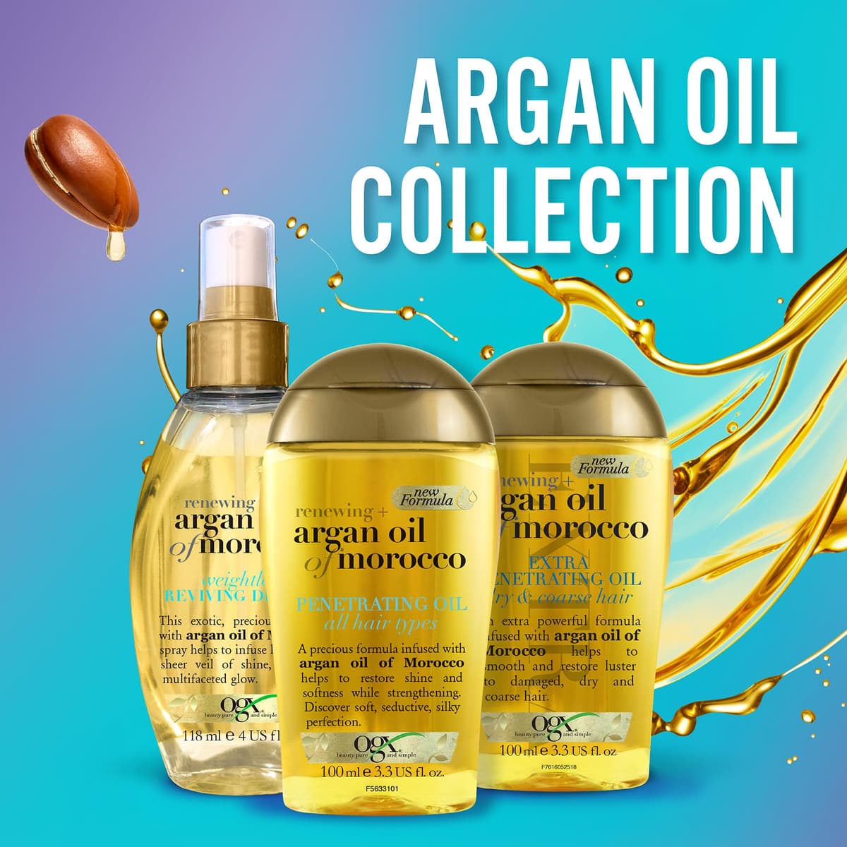 OGX Argan Oil of Morocco Extra Penetrating Hair Oil for Dry and Damaged Hair, Intense Hydration and Frizz Control, Infused with Natural Argan Oil, Suitable for All Hair Types, 100ml — view 6