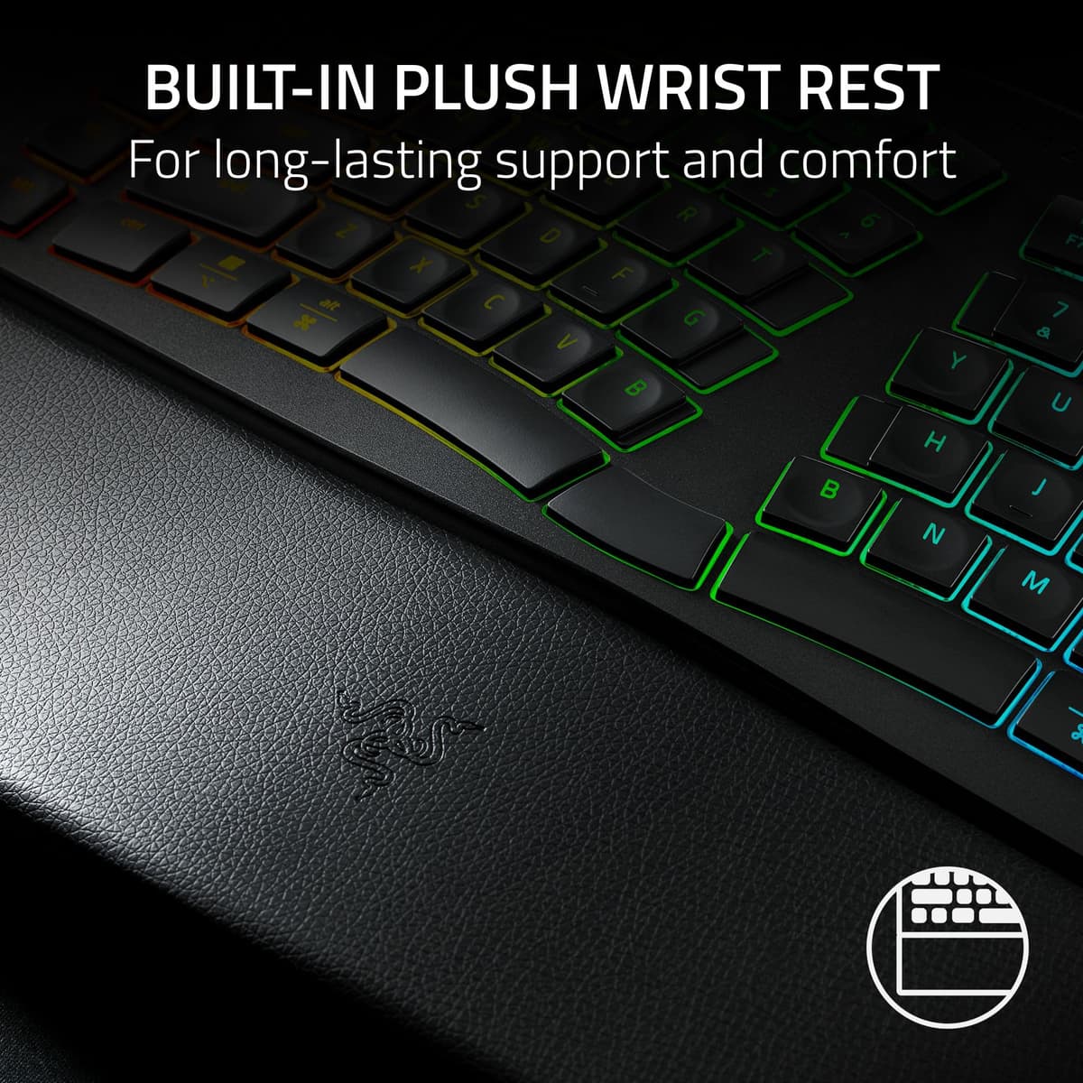 Razer Pro Type Ergo Wireless Split Ergonomic RGB Keyboard: Adjustable Tilt, Wrist Rest, Natural Typing, Multi Device Connectivity (2.4 GHz, Bluetooth, USB Type C), Windows/Mac Compatible - Black — view 6