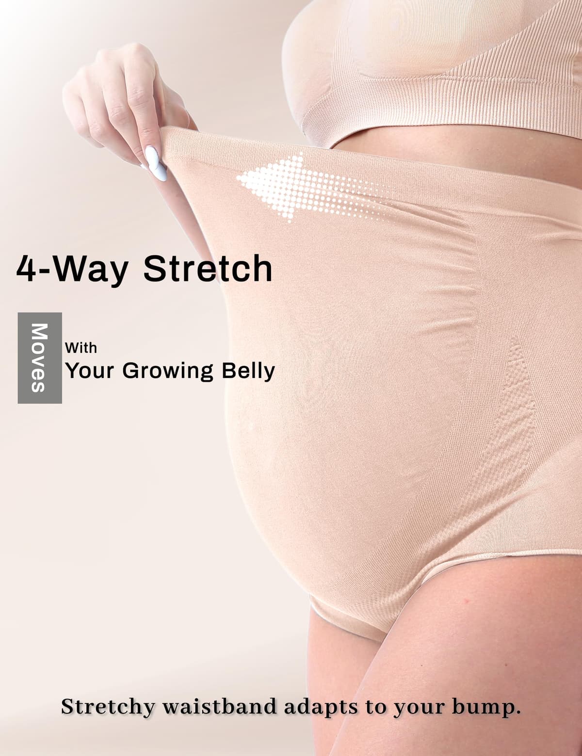 SUNNYBUY Women's Maternity High Waist Underwear Pregnancy Seamless Soft Hipster Panties Over Bump — view 2