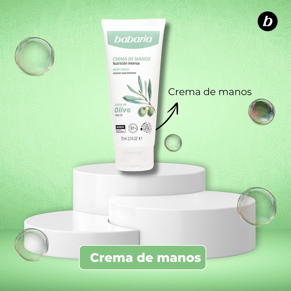 Babaria - Crema Manos Agrietadas y Secas | Crema Manos Reparadora con Aceite de Oliva | Crema Sabañones | Crema de Manos Working Hands — view 4