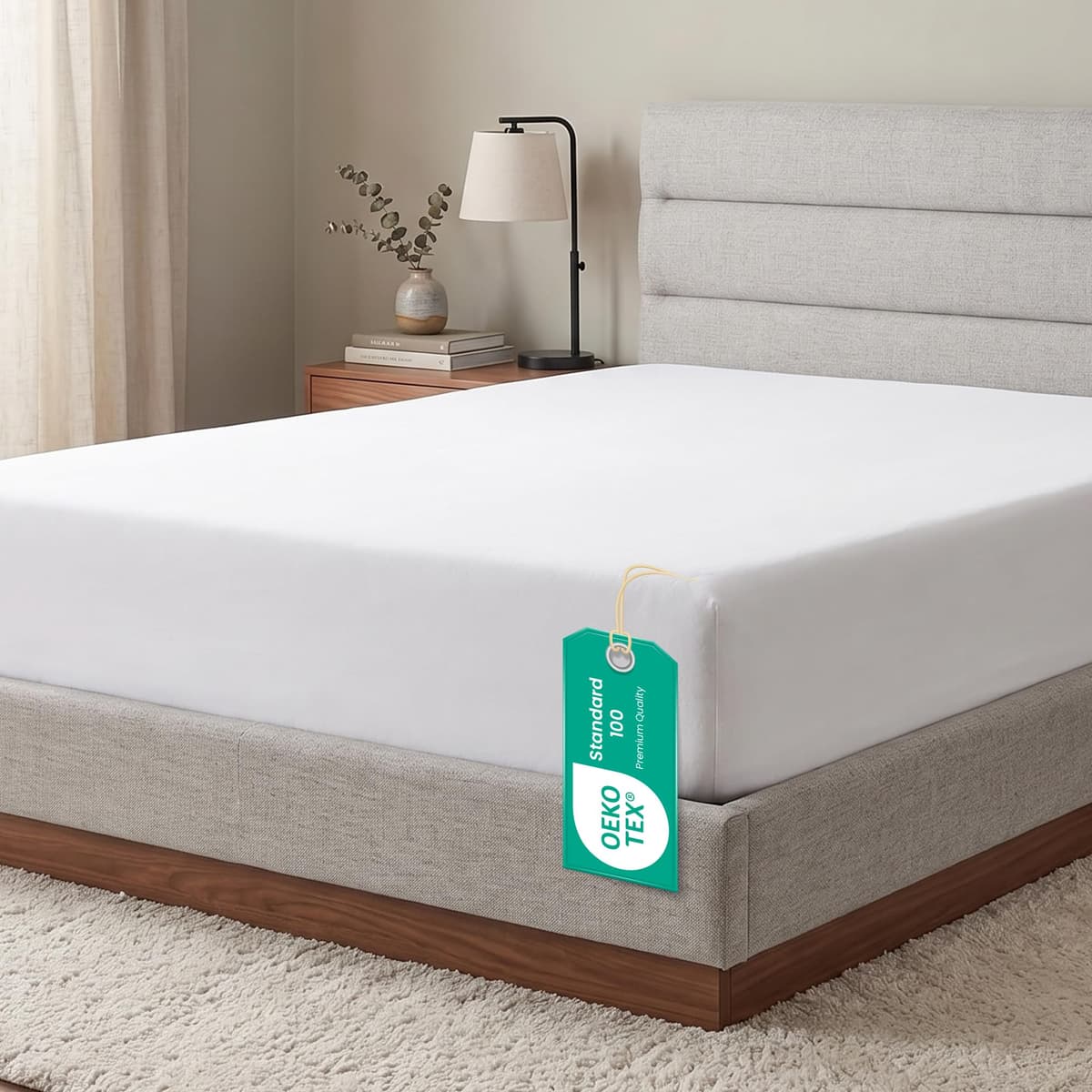 Linens World Egyptian Cotton Fitted Sheets King Size Breathable, Anti Wrinkle 30cm Deep Pocket 200 Thread Count Bed Sheets Bedding & Linen 152 X 200-CM White Bedding King Size Fitted Sheets — view 18