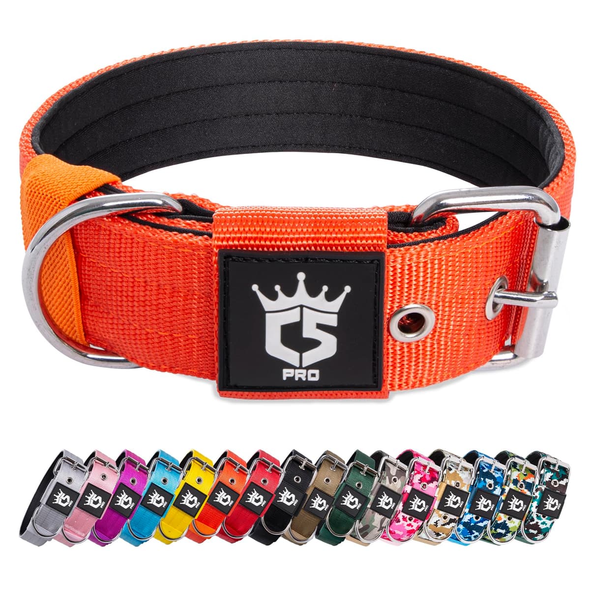 TSPRO Collar Táctico para Perros Ajustable, Collares con Broche de Metal Robusto, de 3,8 cm de Ancho, Duradero y Cómodo para Perros Medianos y Grandes (Negro M) — view 33