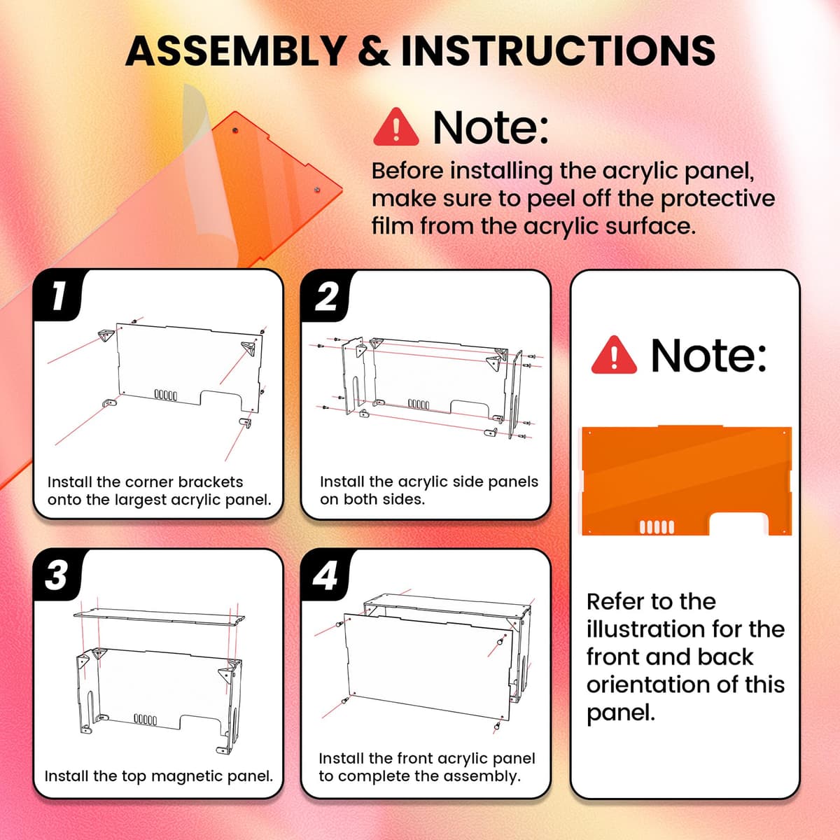 PlayVital Funda Antipolvo Acrílica para Nintendo Switch 2 (2025), Caja Protectora Impermeable para Consola y Base de Carga, Caja de Presentación, Carcasa de Protección para Switch 2 (Naranja Claro) — view 2