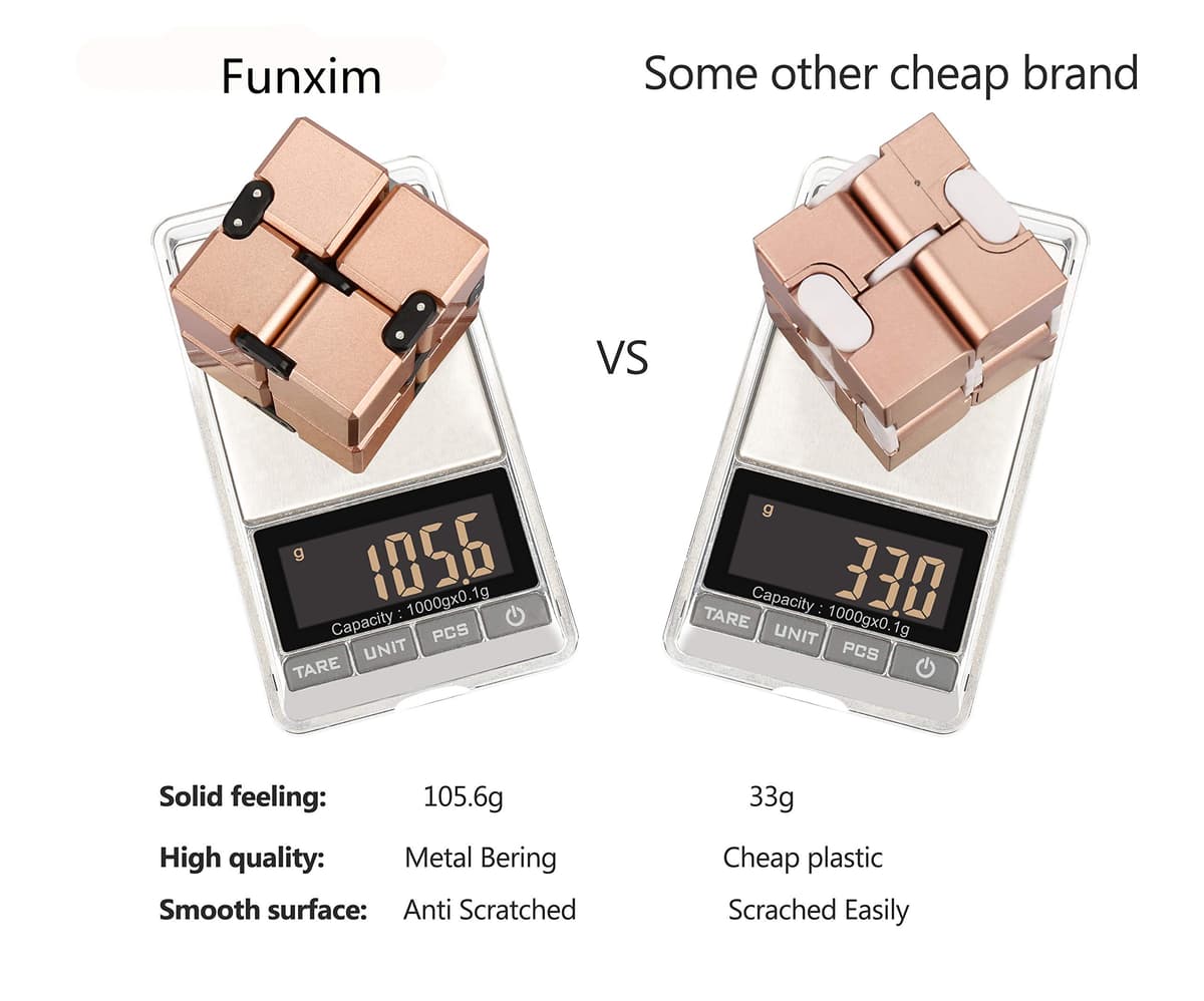 Funxim Infinity Cube Toy para Adultos y niños, versión Nueva Fidget Finger Toy Stress y Ansiedad, Killing Time Fidget Toys Infinite Cube para Office Staff — view 4