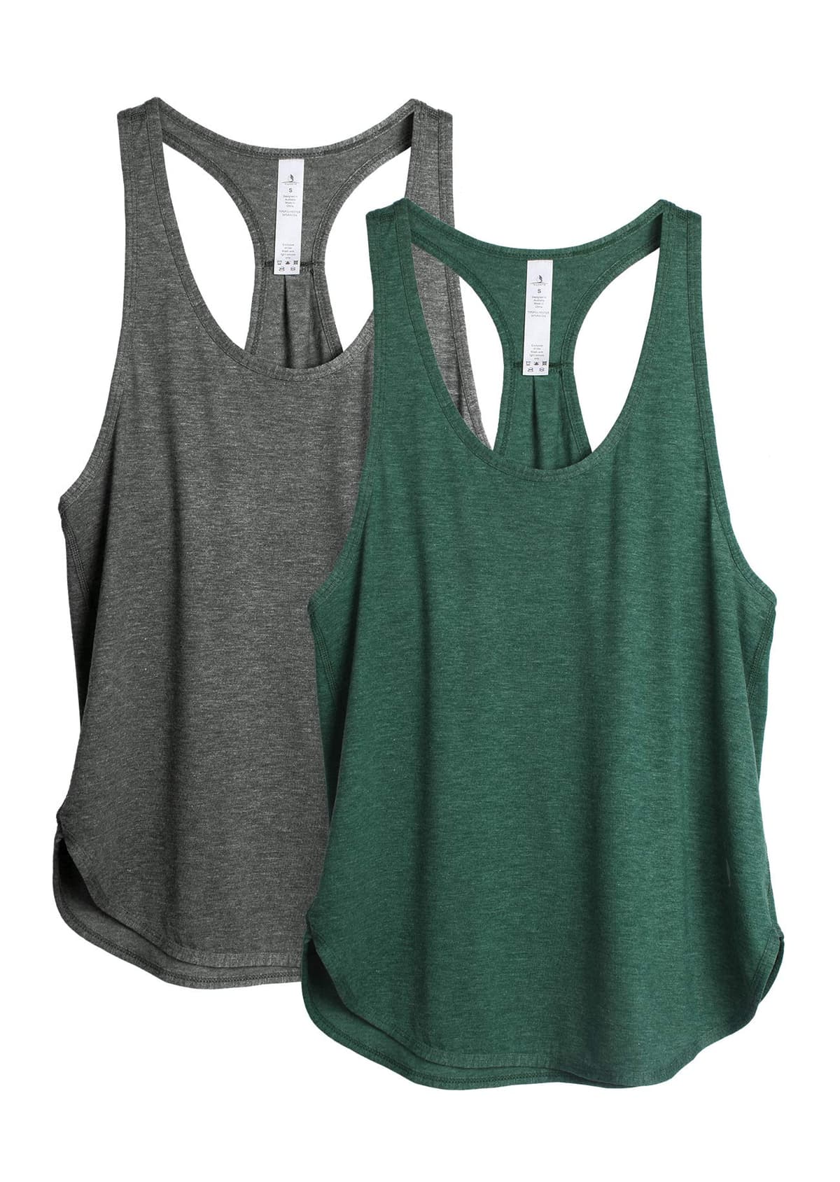 icyzone Workout Tank Tops for Women - Athletic Yoga Tops, Racerback Running Tank Top