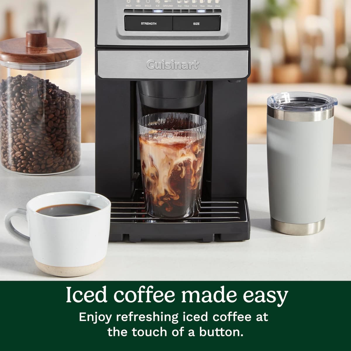 Cuisinart Coffee Maker, Grind and Brew Single Serve Coffee Maker, 6 Cup Sizes, Built-in Stainless Steel Burr Mill, Adjustable Strength, Grind Control and Over Ice Feature, Easy Cleaning, DGB-30 — view 5