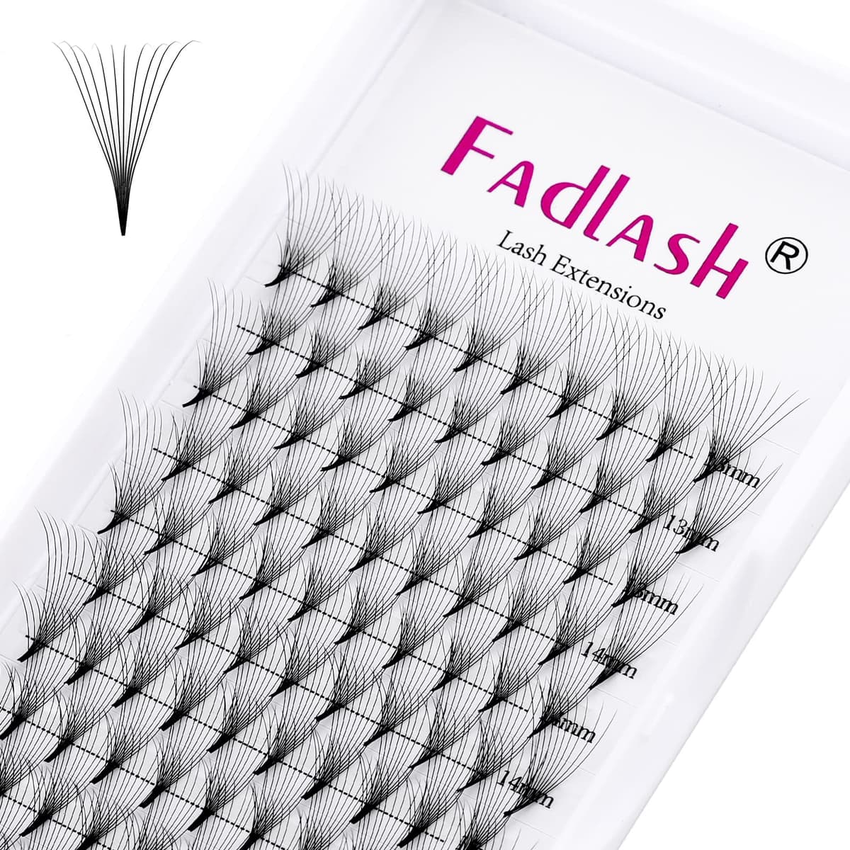 Russian Volume Lashes 16D 0.07 C Curl Mix Tray - Premade Fan Lashes (8-14mm) — view 32