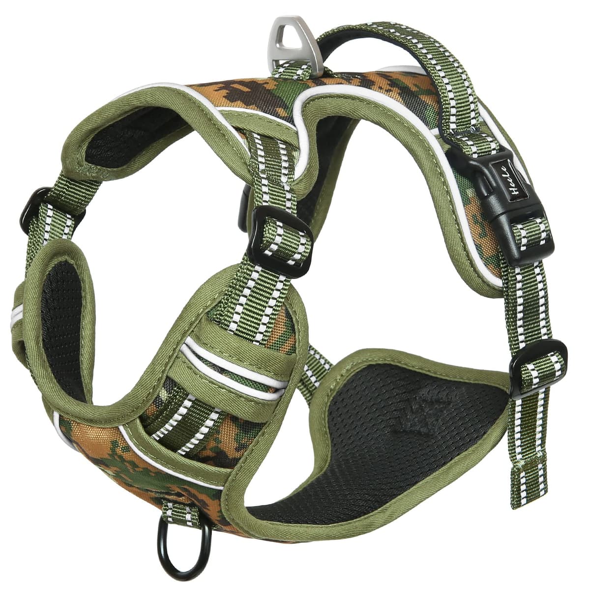 HEELE Dog Harness Medium No Pull Dog Vest Harness with Soft Handle Reflective Pet Harness for Outdoor Training Walking, Black, M — view 222
