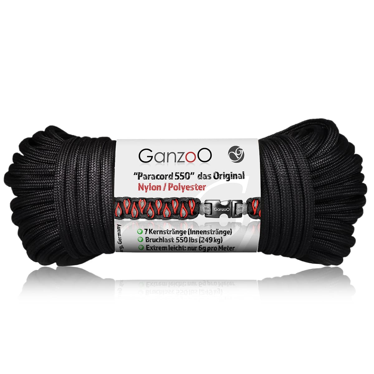 Ganzoo Paracord 550, Cuerda de 4 mm, 30 Metros, Poliéster, Tipo 3-7 Hilos Interiores, Correa de Perro Collar Pulsera, Camping Supervivencia y Cuerda Multiusos, Verde Oscuro — view 31